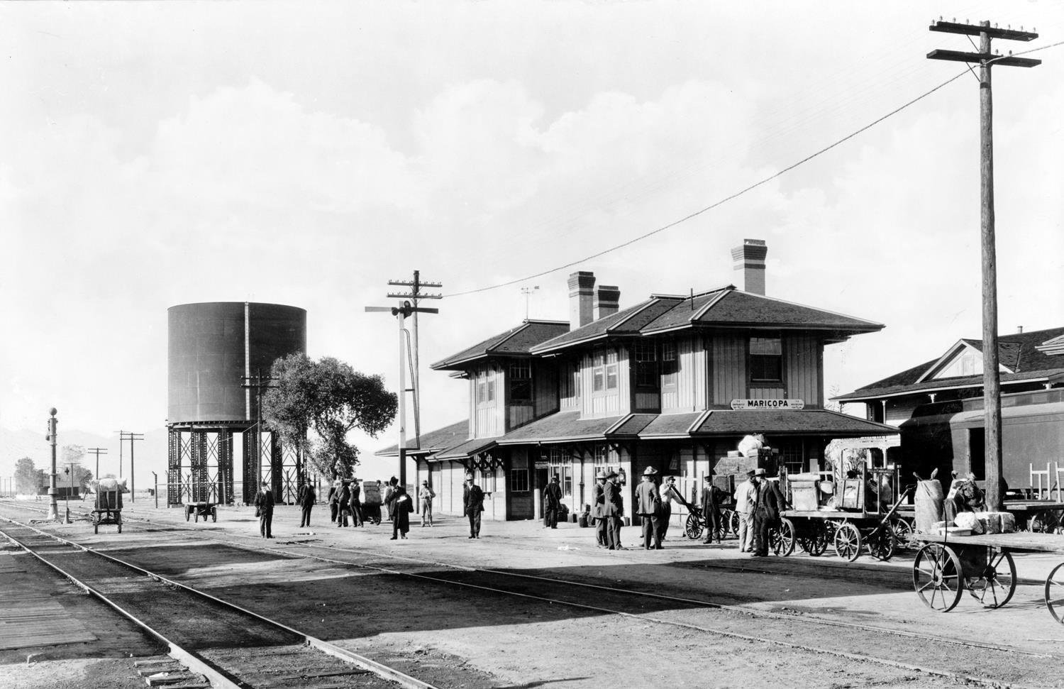 1900-1920 Railroad Station, Maricopa Vintage Photograph  11" x 17" Reproduction