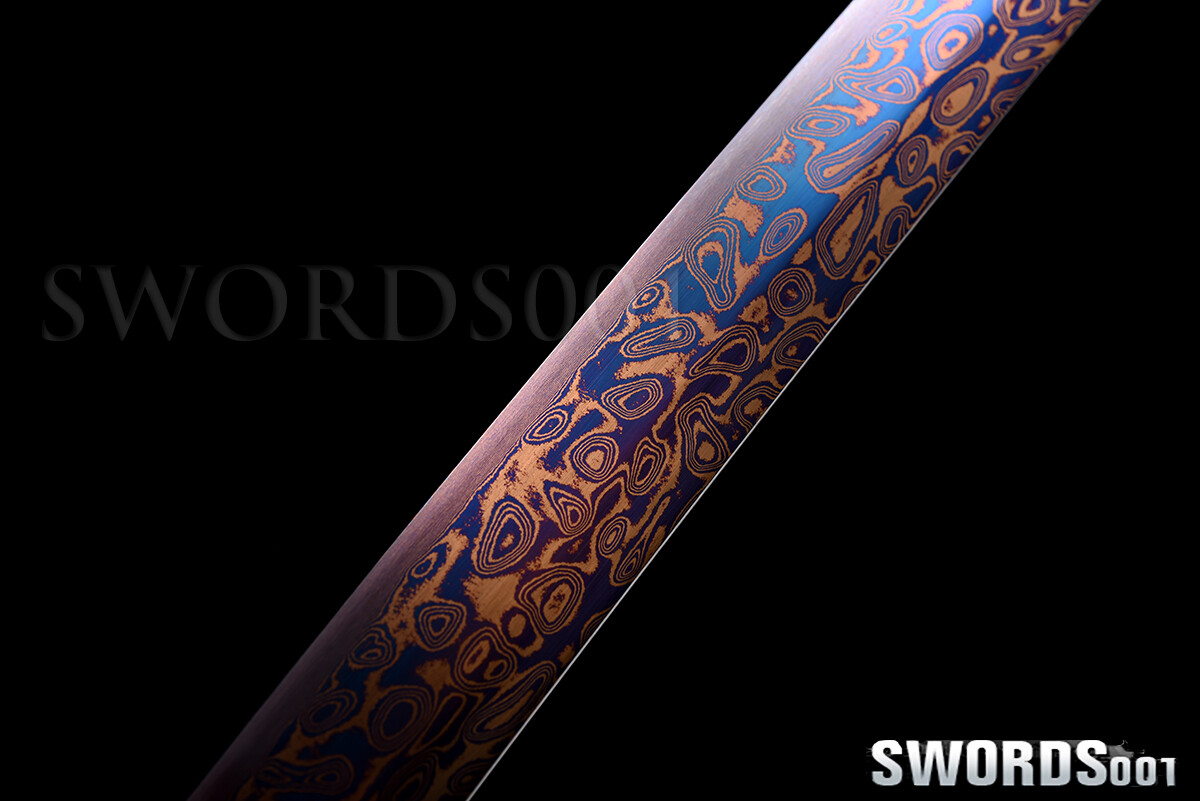 Japanese Samurai Sword Damascus Folded Steel Red Blade Sharp 40'' Dragon Katana