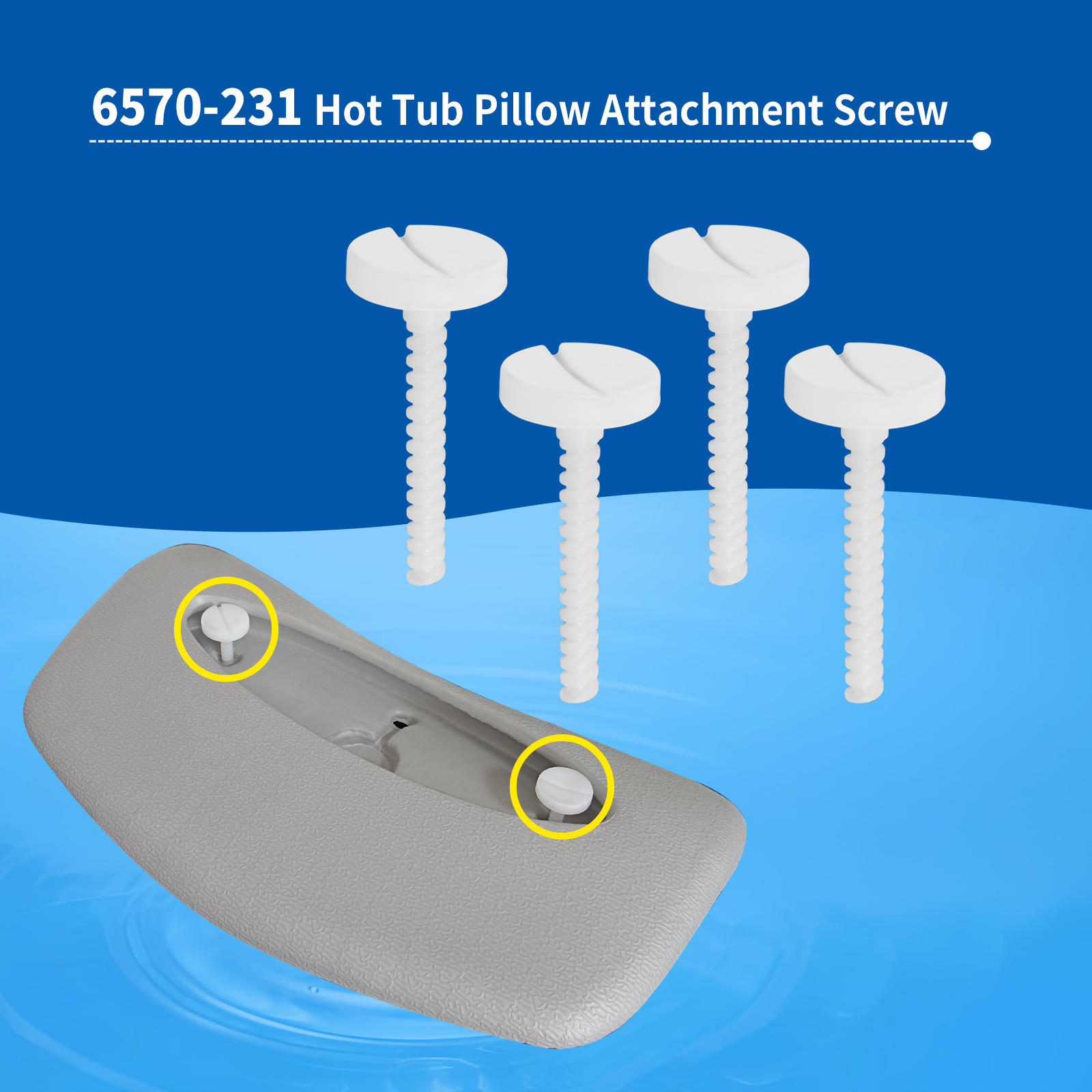 8x Hot Tub Pillow Screws Fits Jacuzzi and Sundance Spas Teflon Screws 6570-231