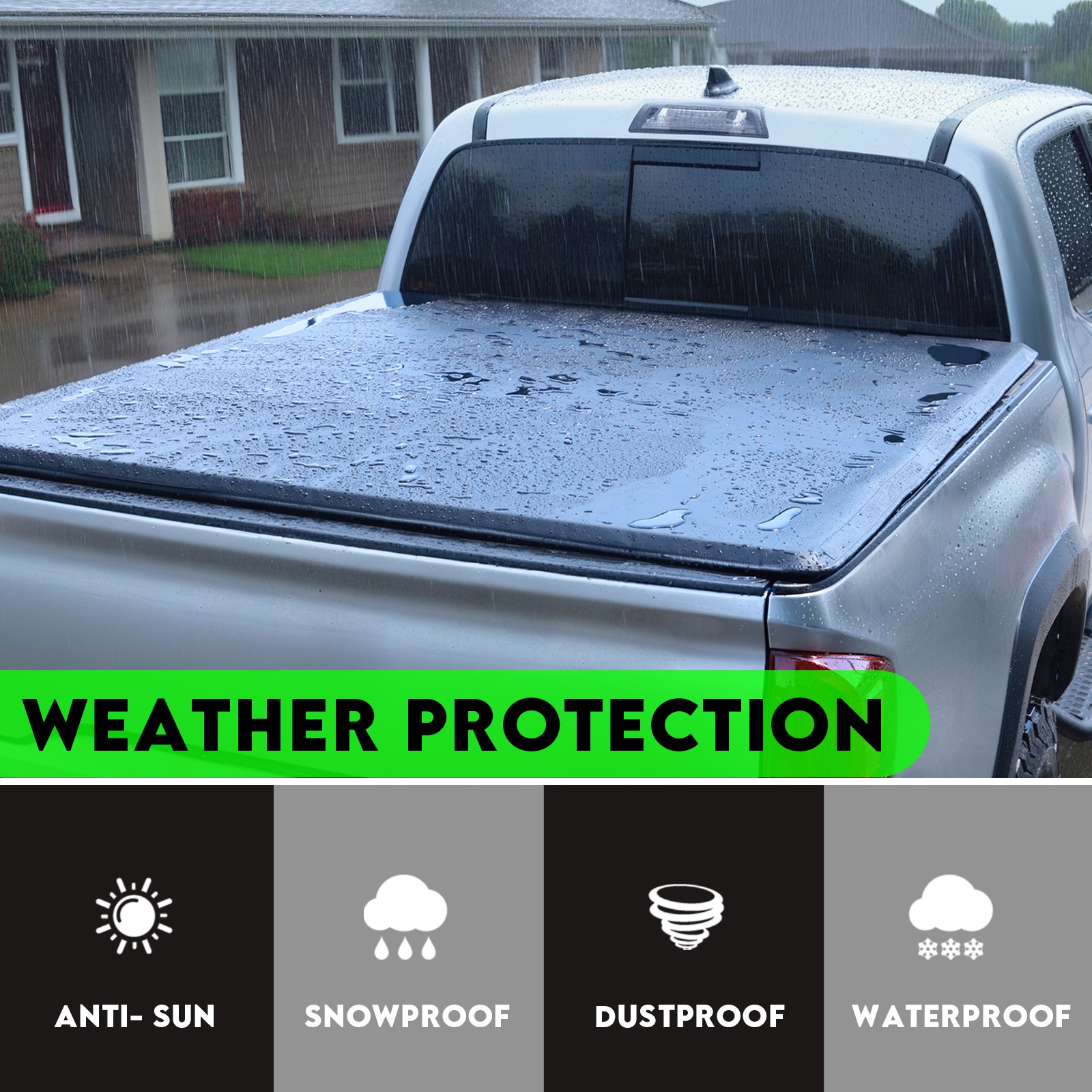 5.8FT Soft Roll-up Tonneau Cover for 07-18 Chevy Silverado/ GMC Sierra 1500