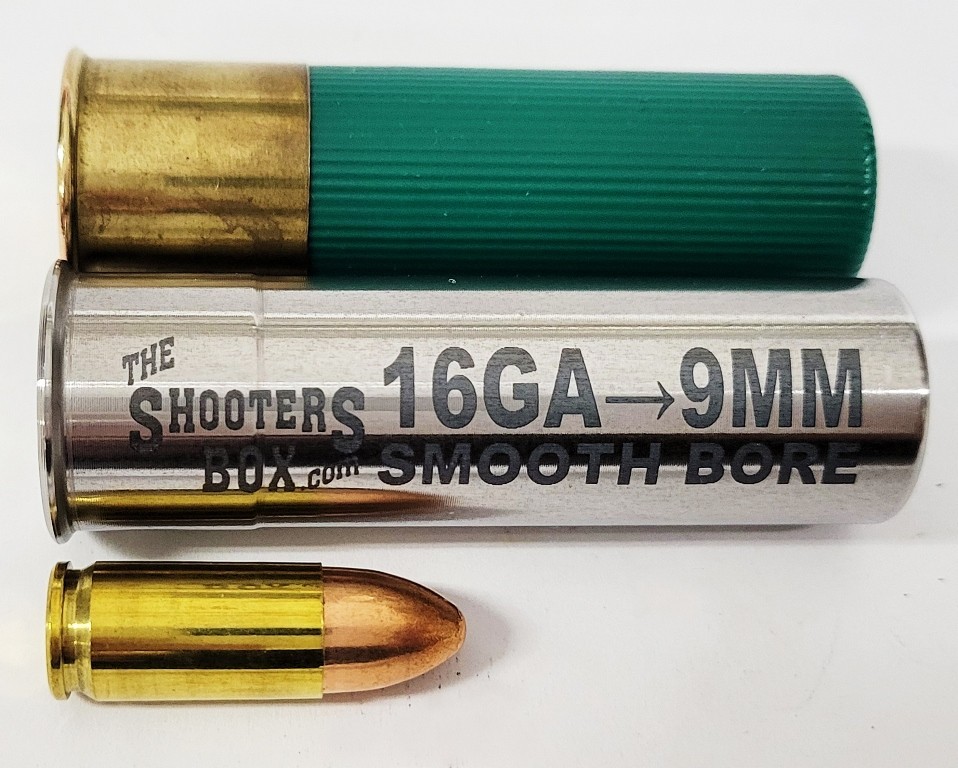 16GA to 9MM Luger Shotgun Adapter - SMOOTH BORE-Stainless - Free Case & Shipping