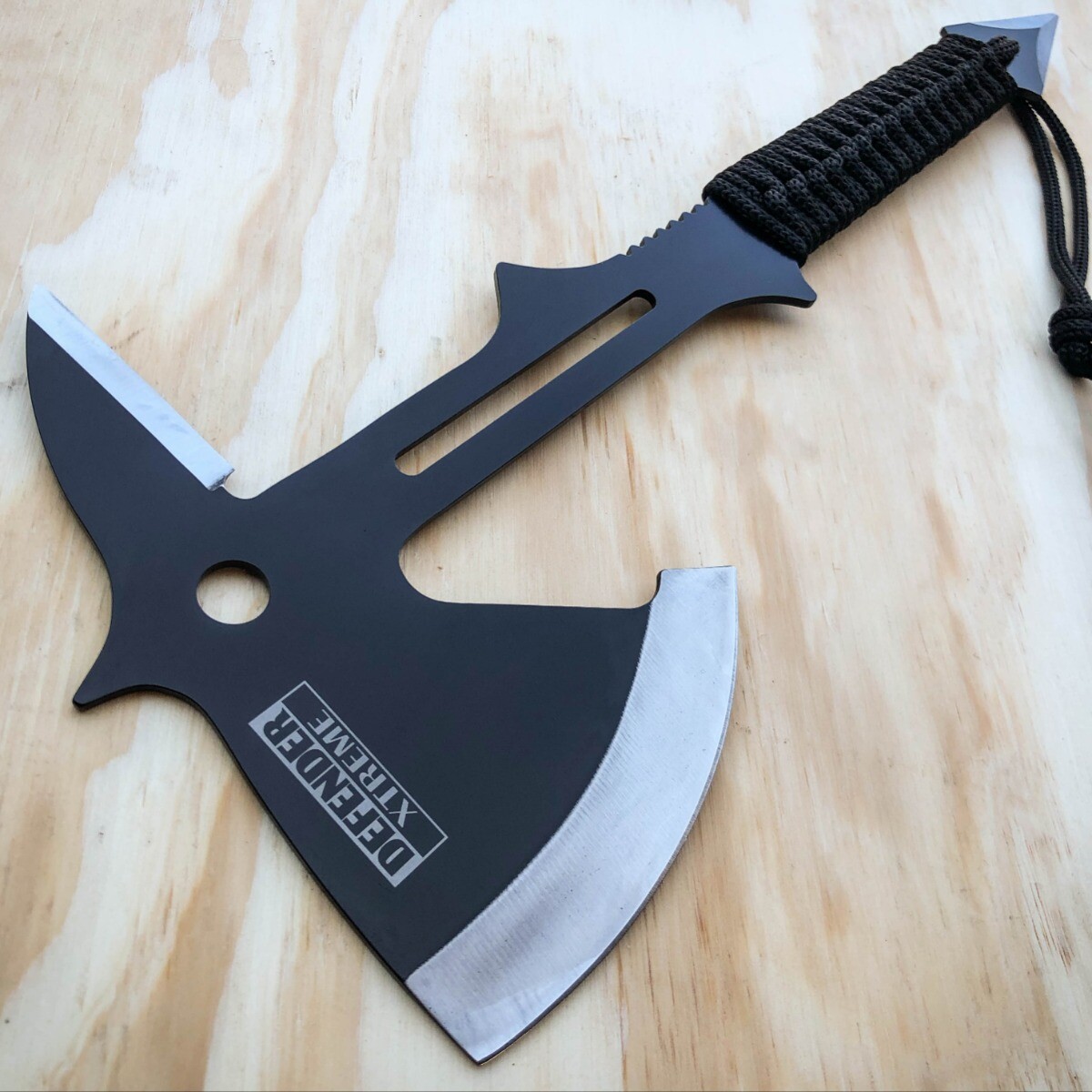 15" Tactical Tomahawk Throwing Hatchet Axe Fixed Blade Survival Knife w/ Sheath