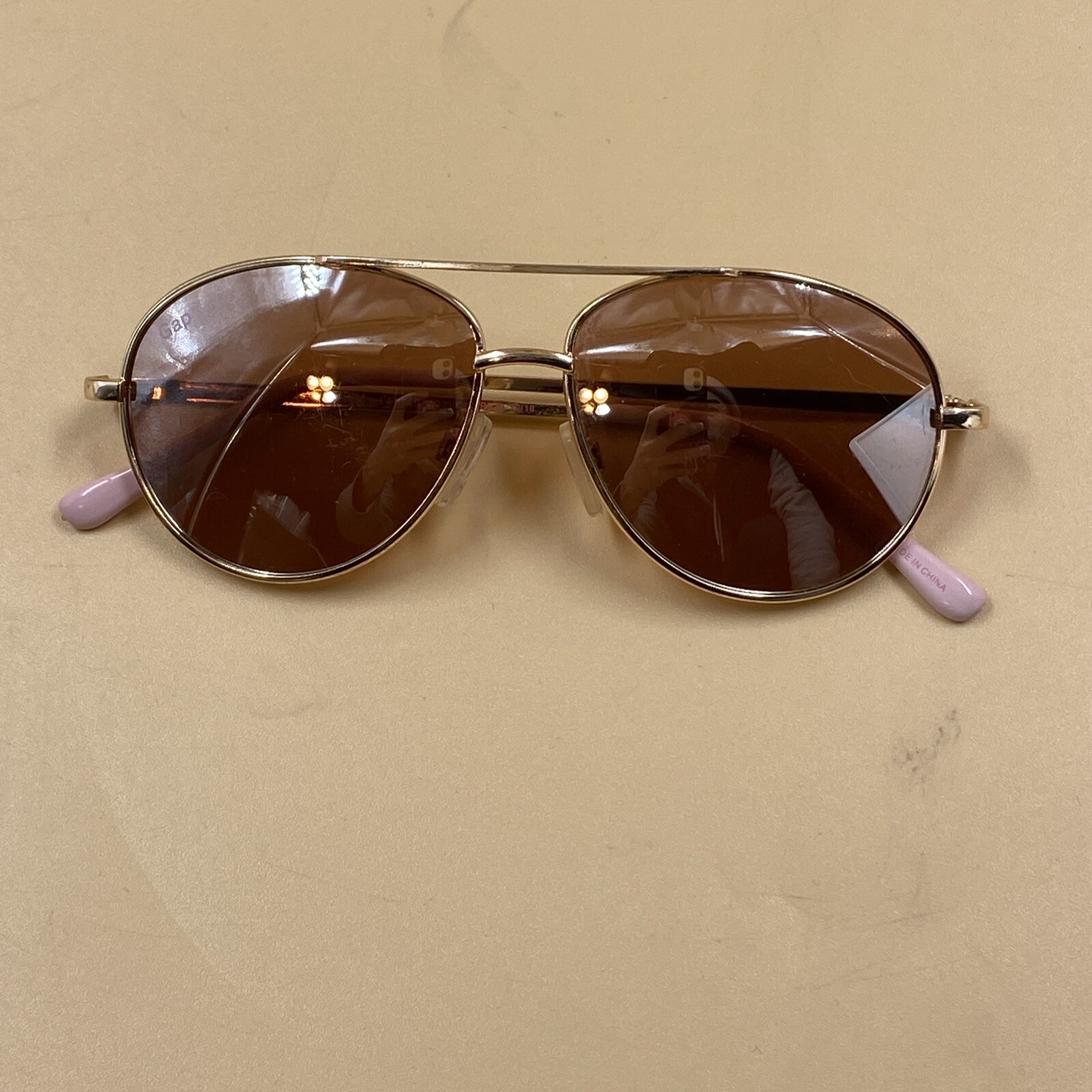 The Gap Rose Gold Aviator Sunglasses/ Pink Lenses / Used