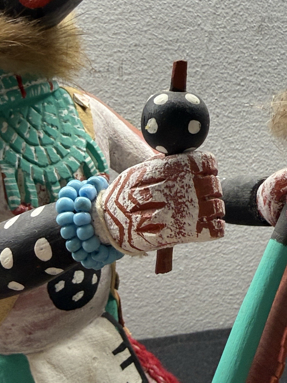 Vintage Kachina Doll Wolf Shaman 14 Inch Signed Al. Silas Jr.