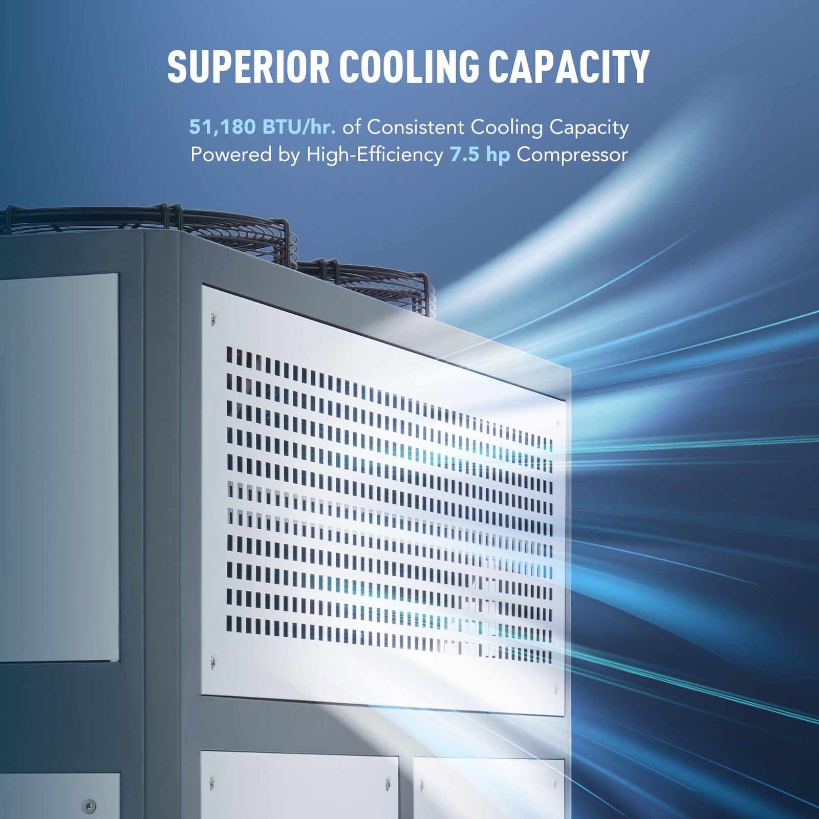 CREWORKS 7.5HP R32 Air-Cooled Chiller Industrial Water Chiller 15.8 gal. Tank