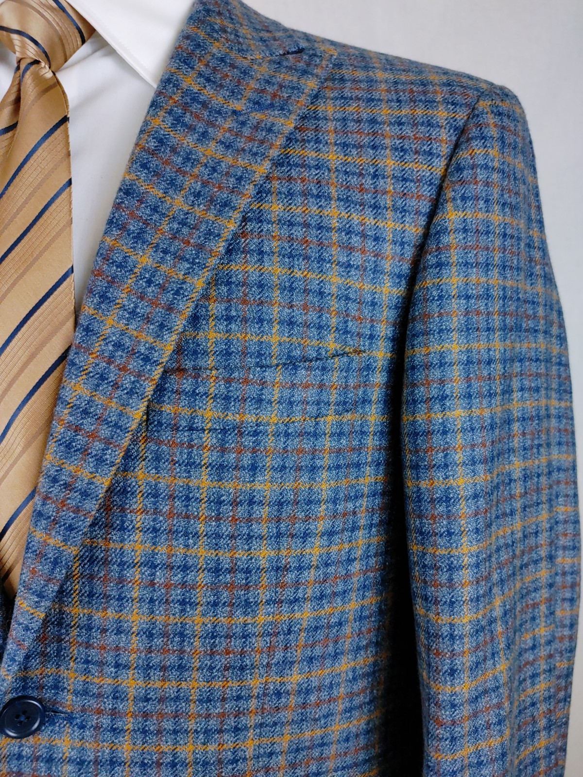 Paul Fredrick Sport Coat Mens 40/42S Soft Tweed Wool Multicolor Check Jacket