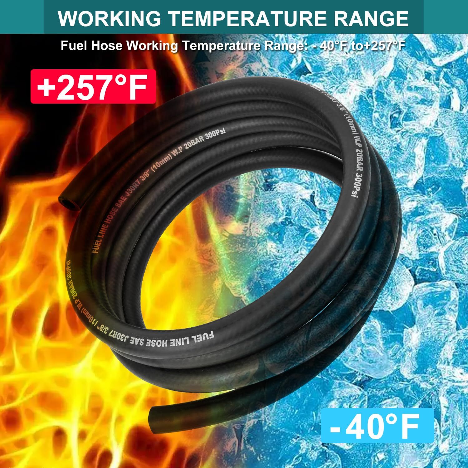 5/16 Inch ID Fuel Line Hose - 10FT Marine Grade Fuel Line with 10PCS Hose Clamps