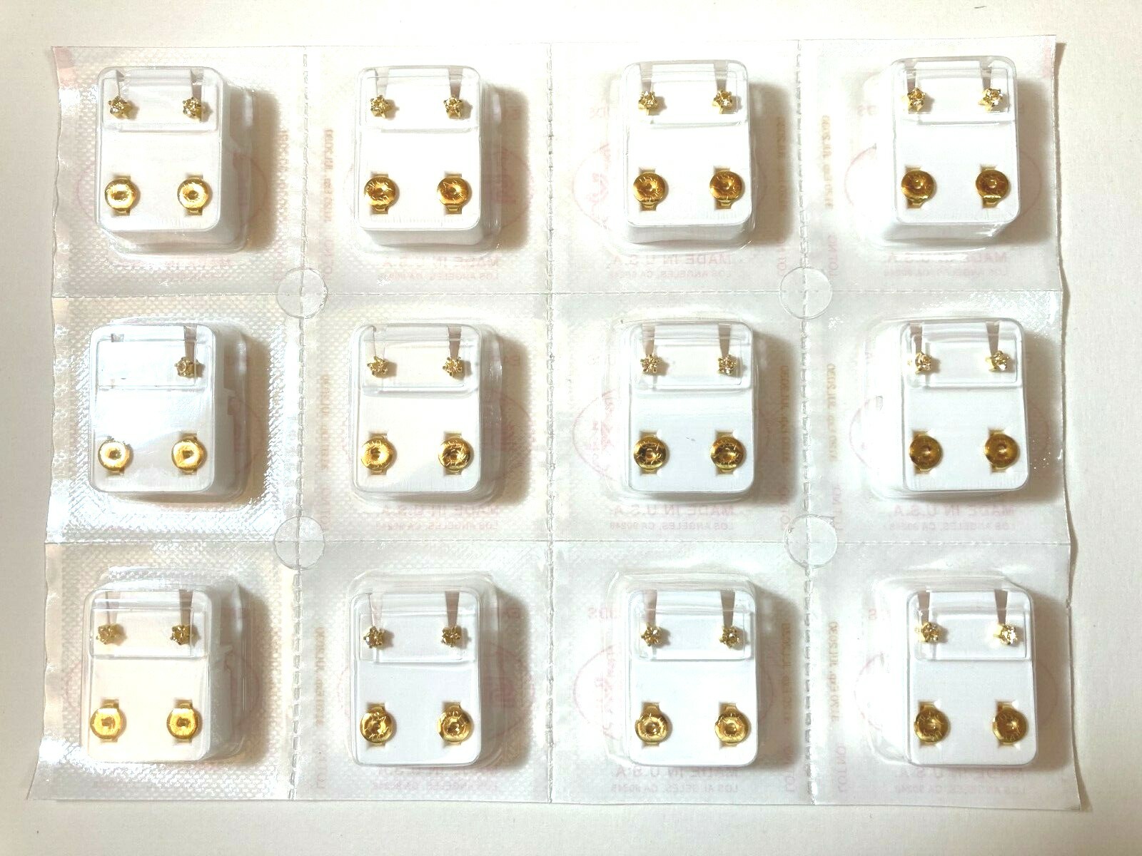 Studex Gold Plated Steel Ear Piercing Prong Setting  3MM April Stone Dozen R104Y