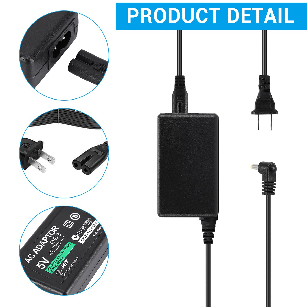 AC Adapter Home Wall Charger Cord Cable for Sony PSP PlayStation 1000 2000 3000