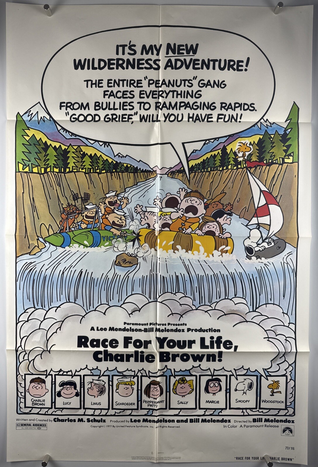 CHARLIE BROWN RACE FOR YOUR LIFE Movie Poster (VeryFine-) One Sheet 1977 24876