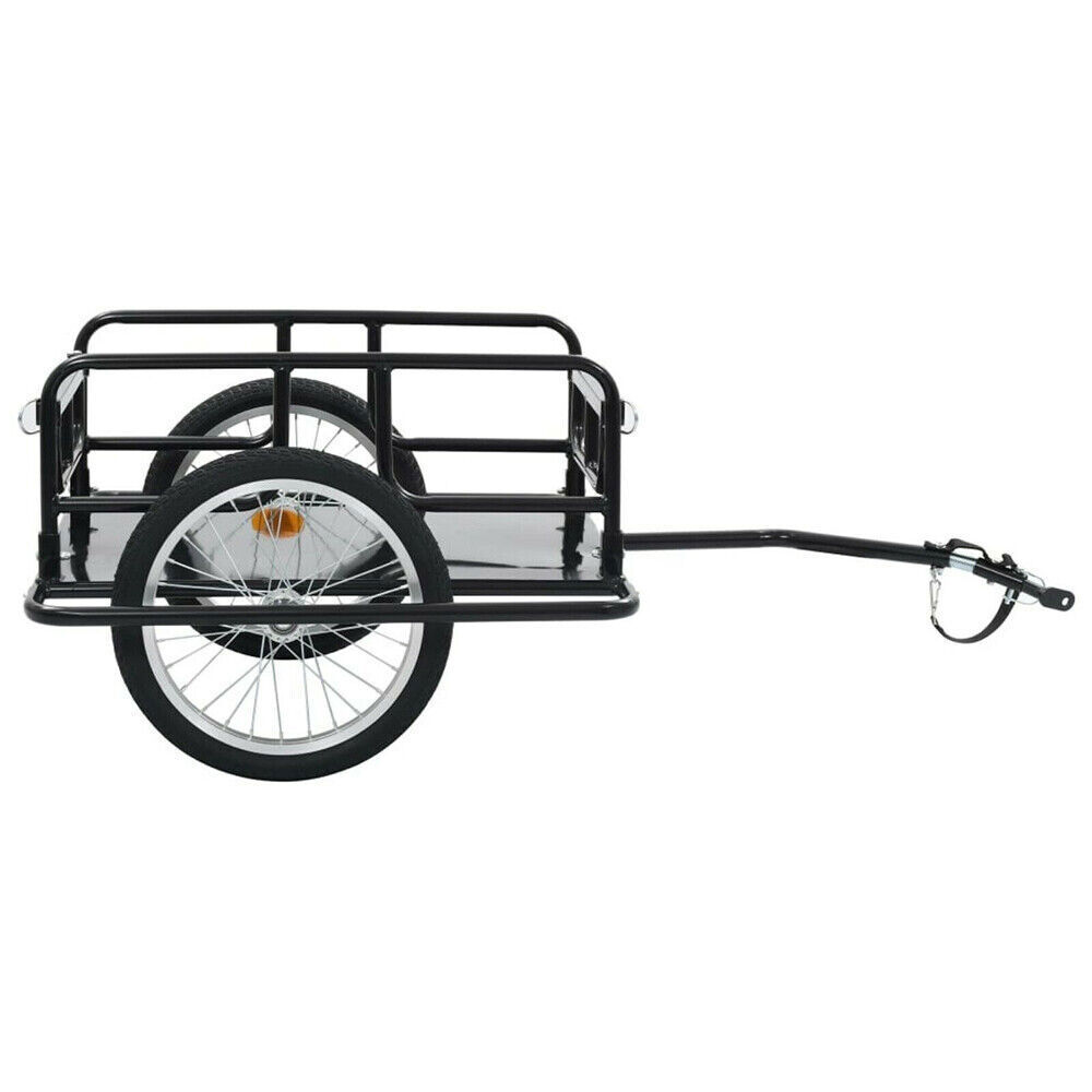 Large Bicycle Bike Cargo Trailer Foldable 110lbs Max Load Steel Carrier For Shop
