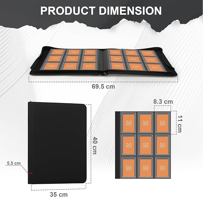 Toploader Binder Holds 288 Toploaders 9 Pocket Top Loader Binders for 3 x 4''