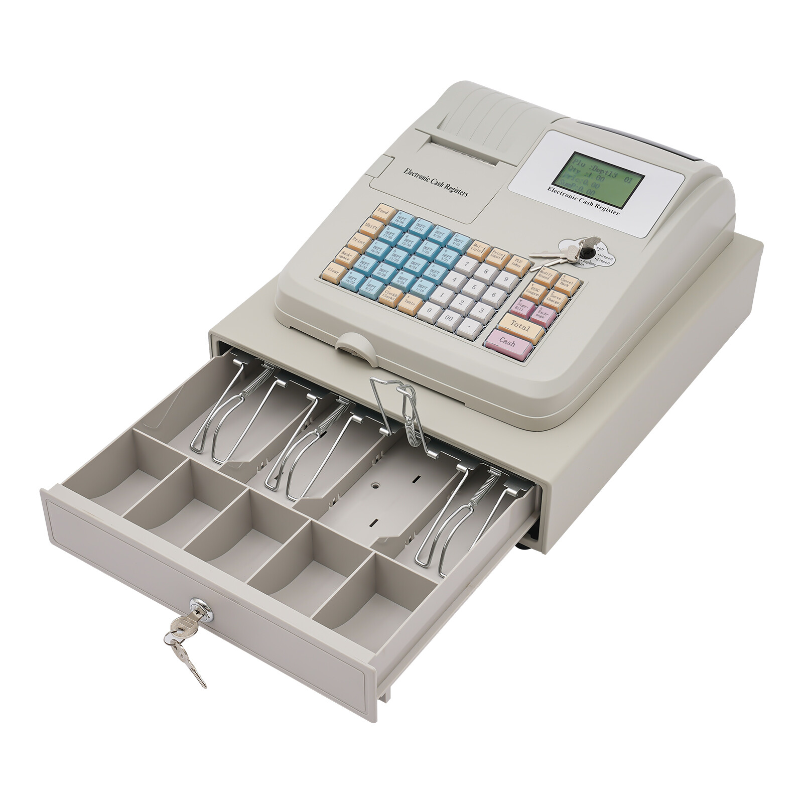 48 Keys Electronic Cash Register POS Cash Machine Supermarket LED Display NEW US