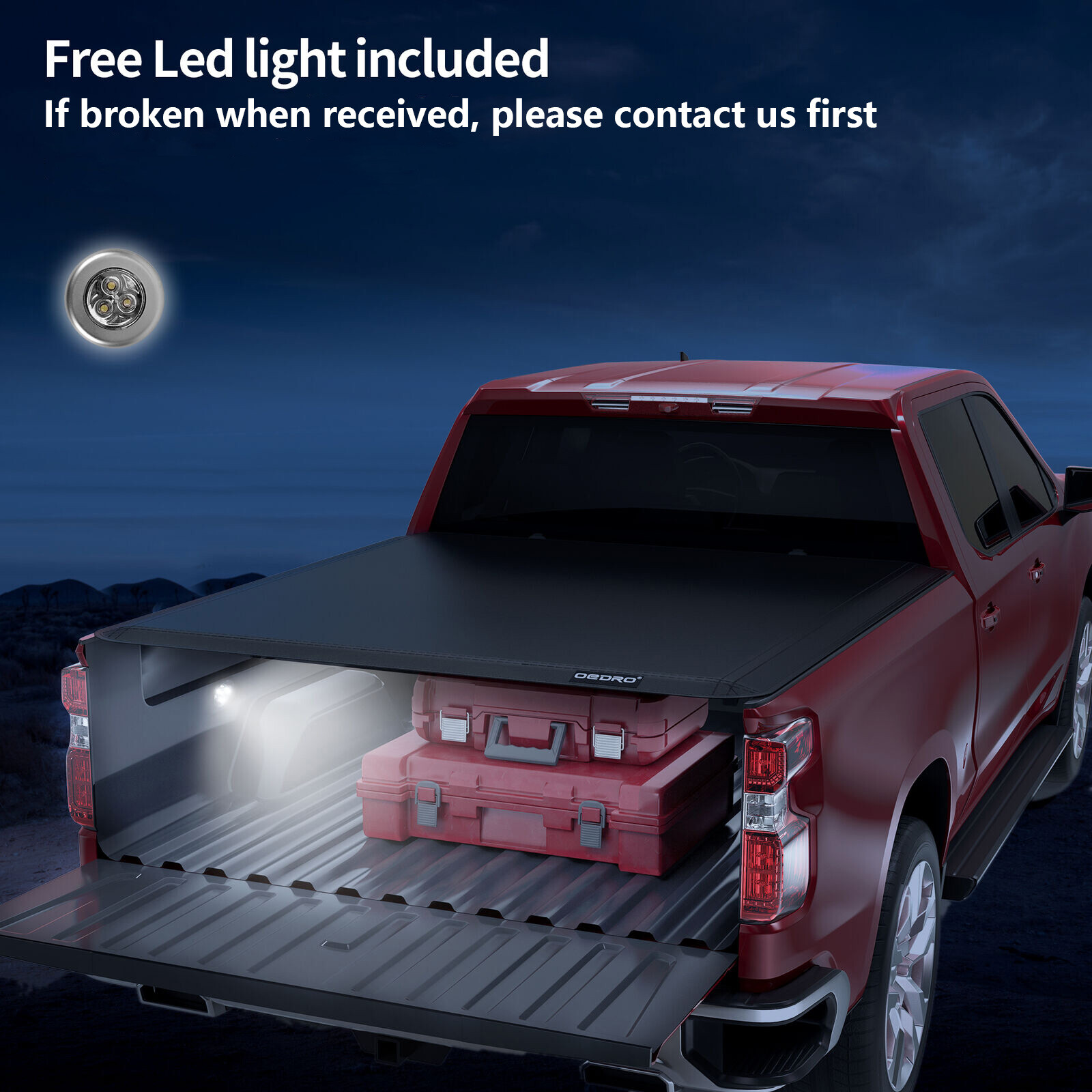 OEDRO 5.6Ft/5.7ft Bed Four-Fold Soft Tonneau Cover For 2009-2022 Dodge Ram 1500