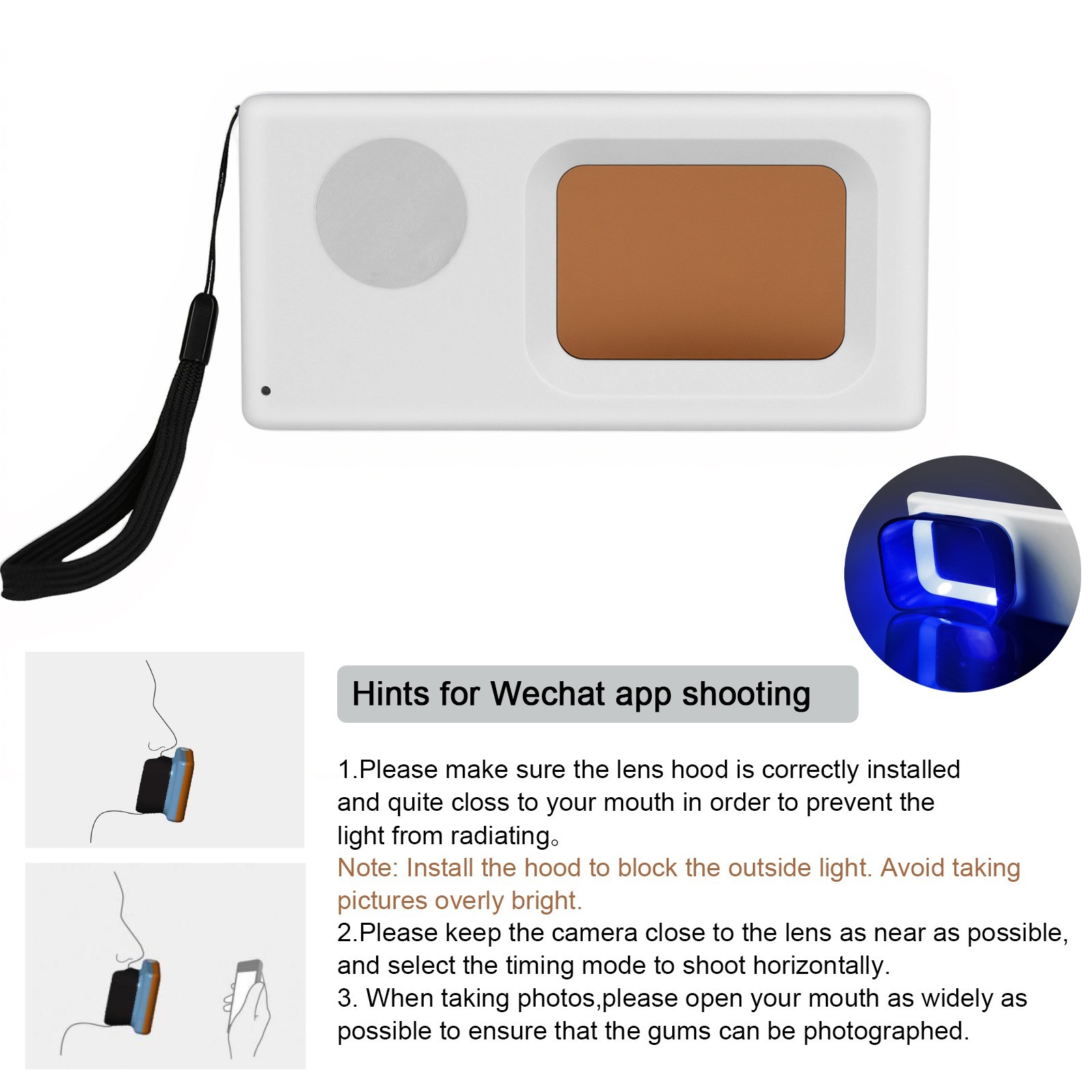 Electric Dental Plaque Indicator Detector Display Device Oral Hygiene Care White