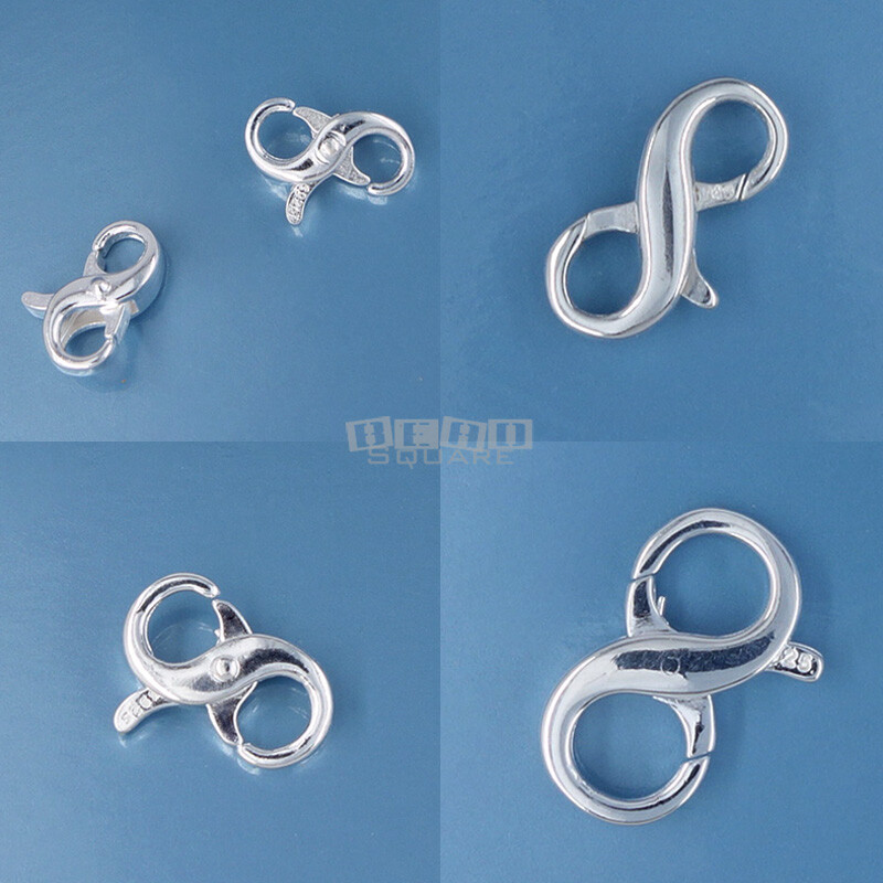 Sterling Silver Infinity Double Openings Lobster Claw Clasp Connector / Extender
