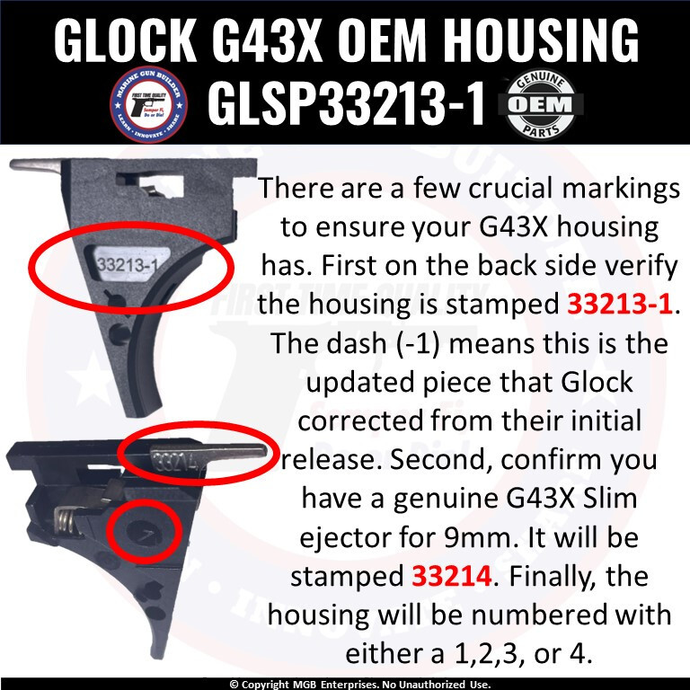 Glock 43X Parts Kit OEM G43X LPK Complete Factory Armorer Assembled 9mm