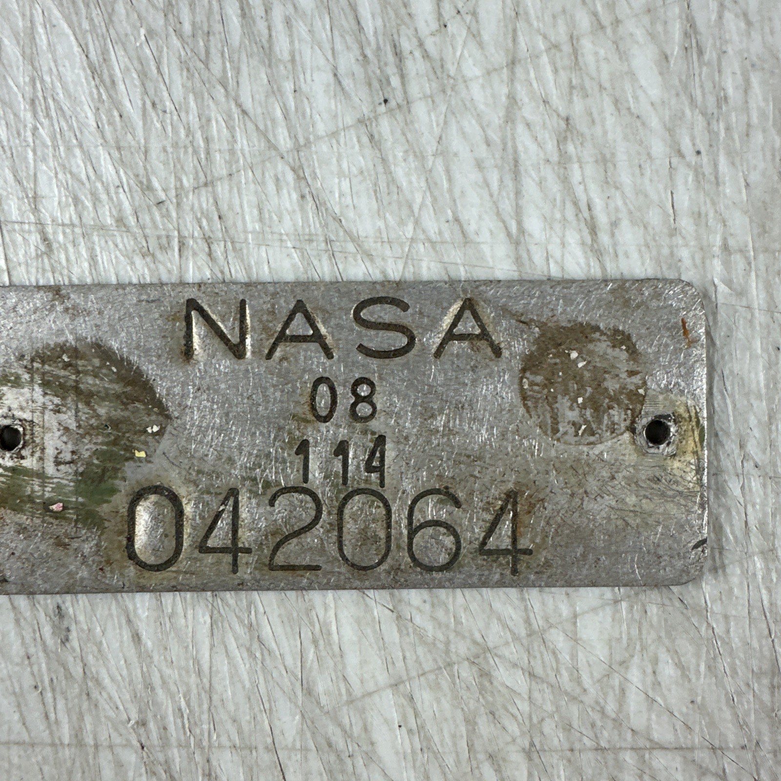 Vintage Nasa Equipment Identification Plate 1940s To 1950s
