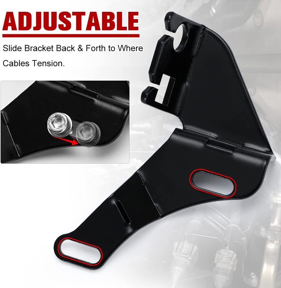 Black Intake Manifold Throttle Cable Bracket for GM Truck TBSS NNBS L92 Style