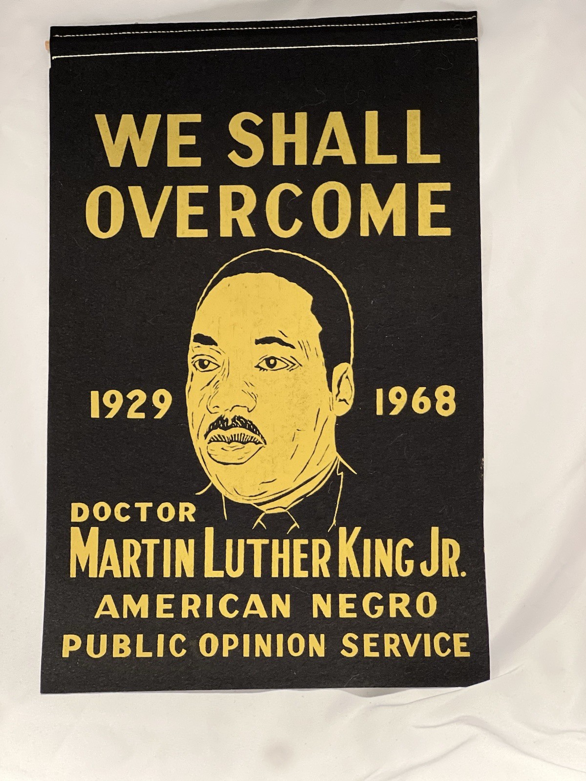 Vintage 1960’s JFK & Martin Luther King Civil Rights Memorial Felt Banner 2 Side
