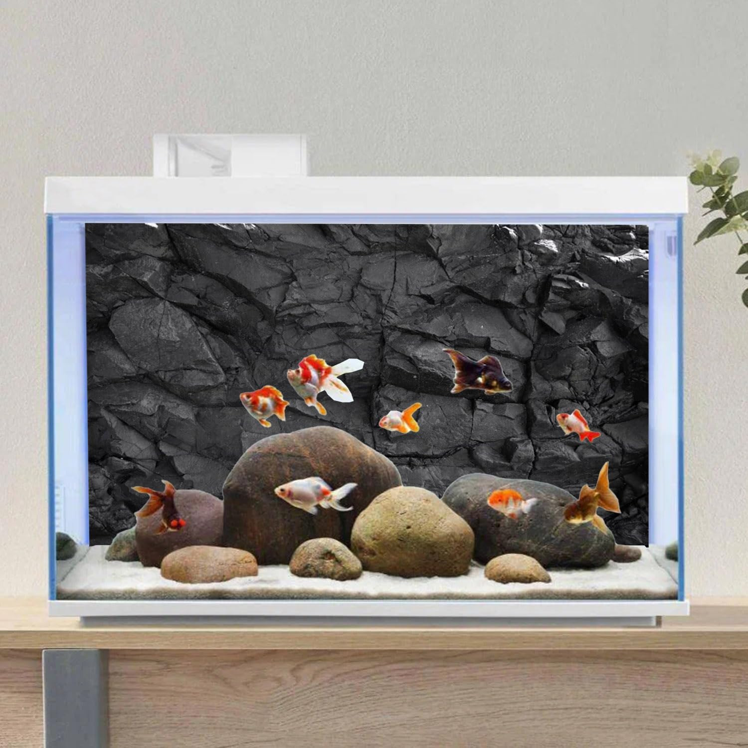 Vibrant Aquarium Background 48X18in Durable Polyester Easy Install Decor