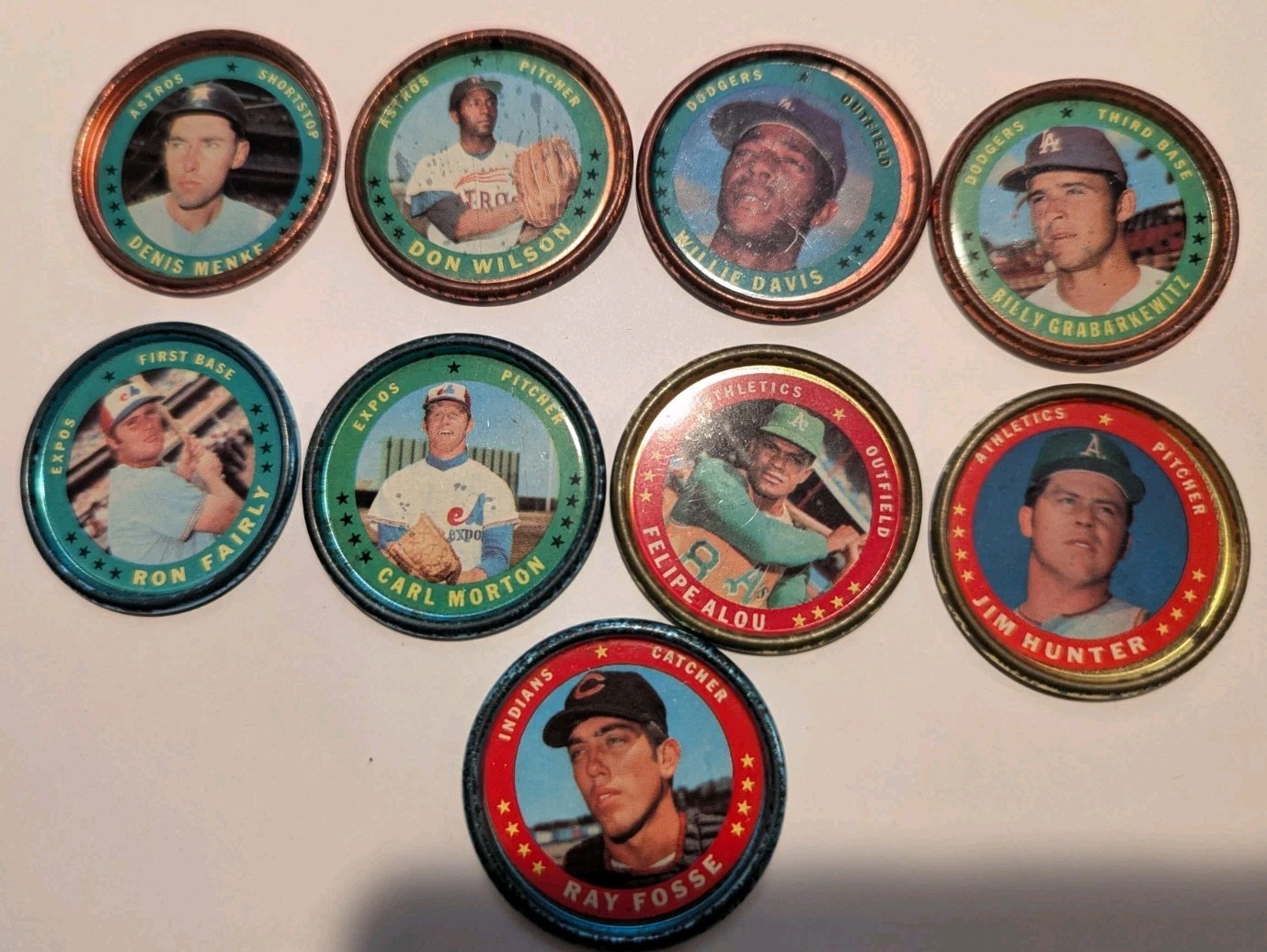 1971 Topps Baseball Lot Of 9 Coins