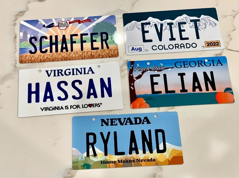 Custom Personalized Mini State License Plate. Pick your State. 3"x6" size