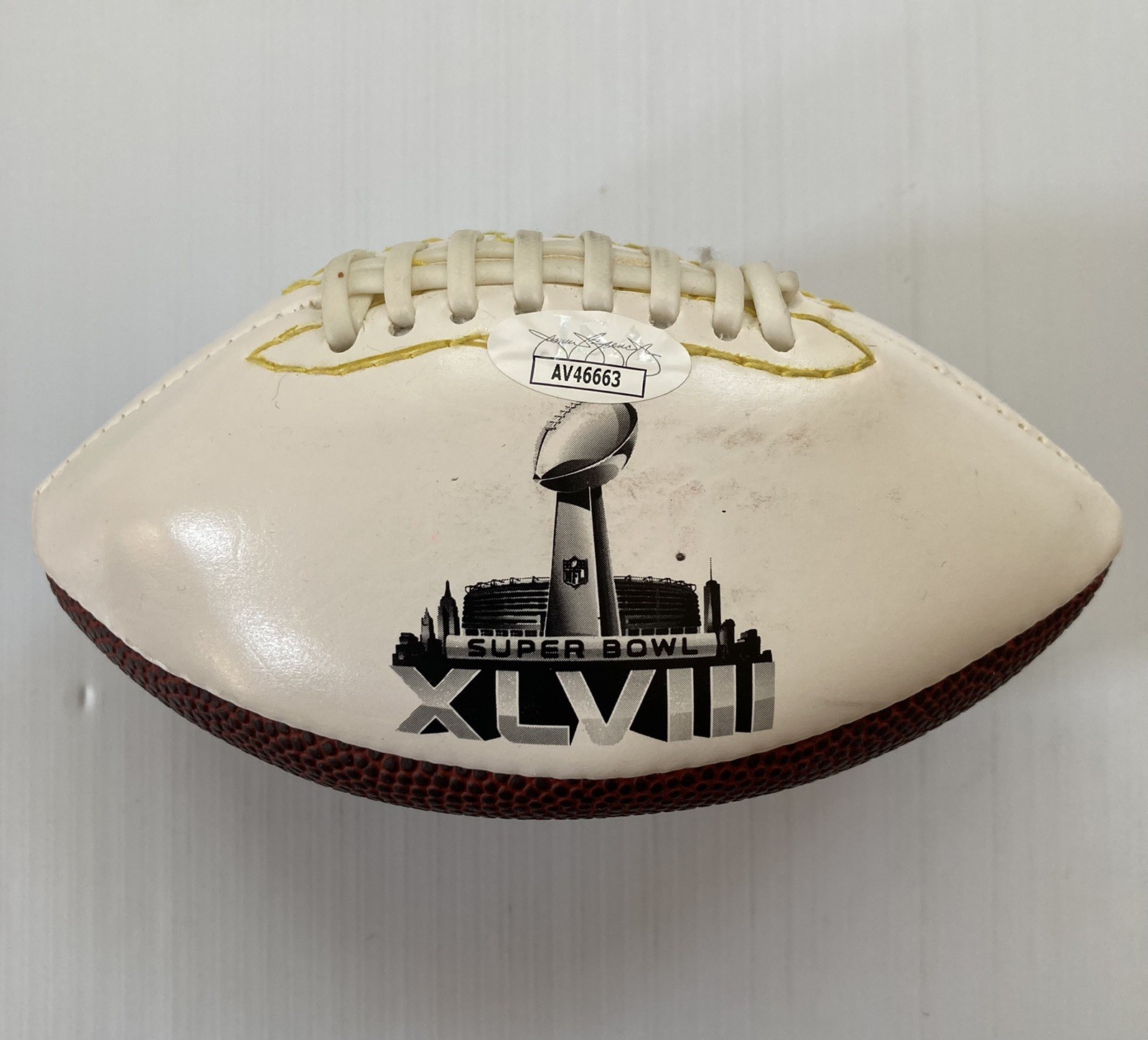 Boomer Esiason Signed Autograph Super Bowl XLVIII Mini Football - JSA - FREE S&H