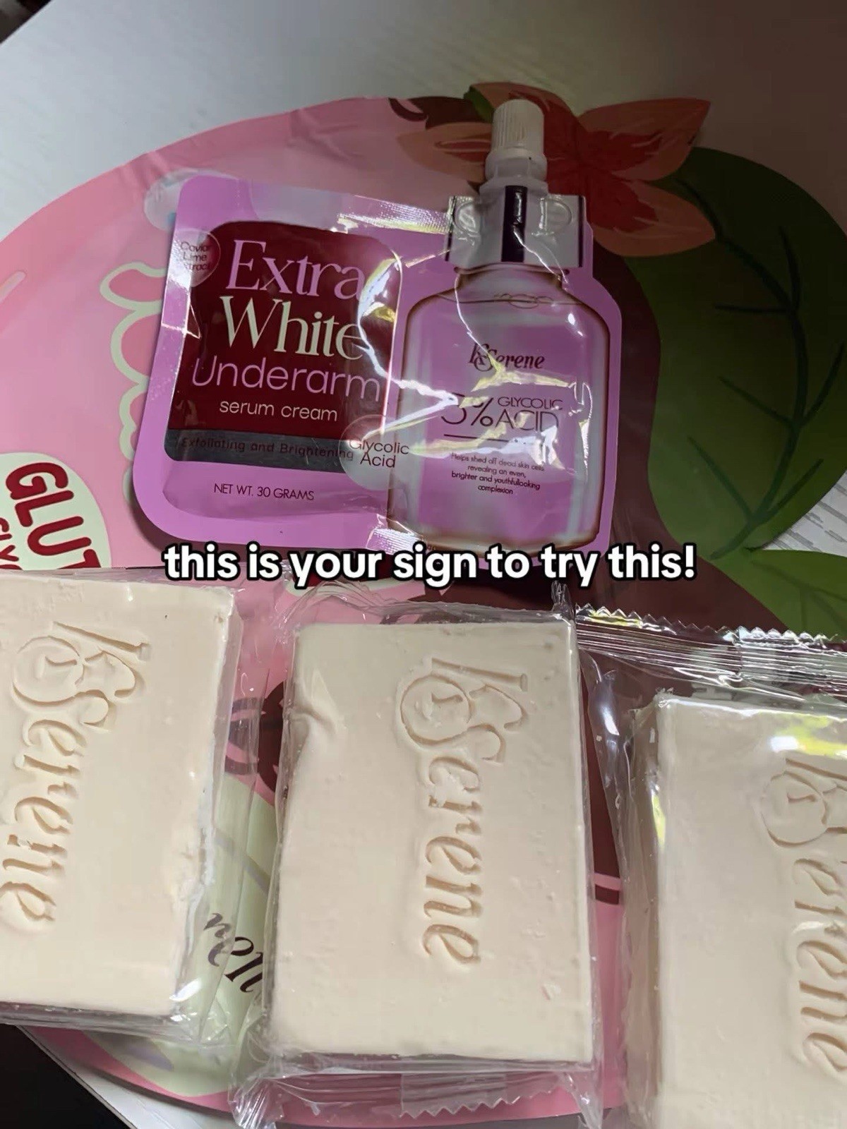 KSerene KiLiBUM Soap 70g x 3 Bars & Extra White Underarm Serum Cream 30ml SET