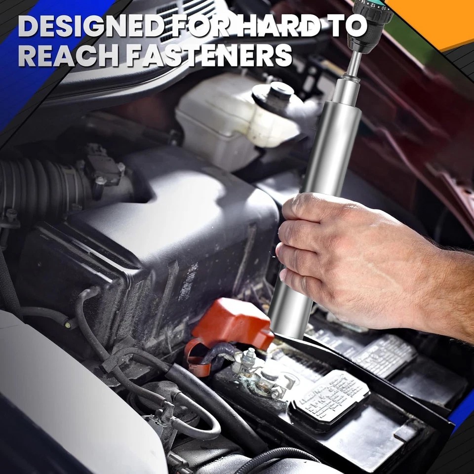 1/2" Offset Extension Wrench, Impact Ratchet Extender for Electric Drill, with 3