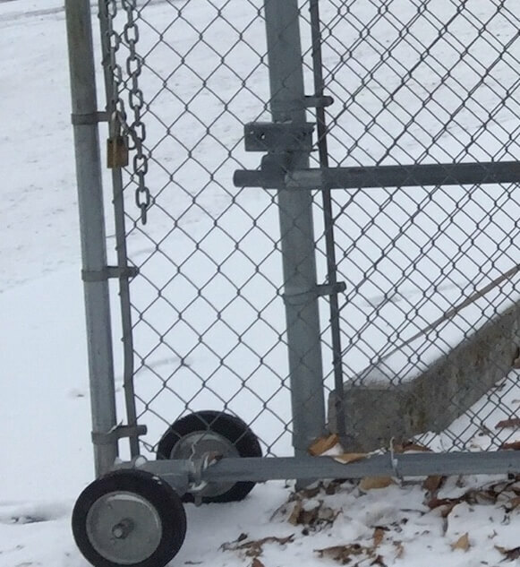 6" CHAIN LINK WALL MOUNTED ROLLING GATE HARDWARE KIT: Heavy Duty Galvanized