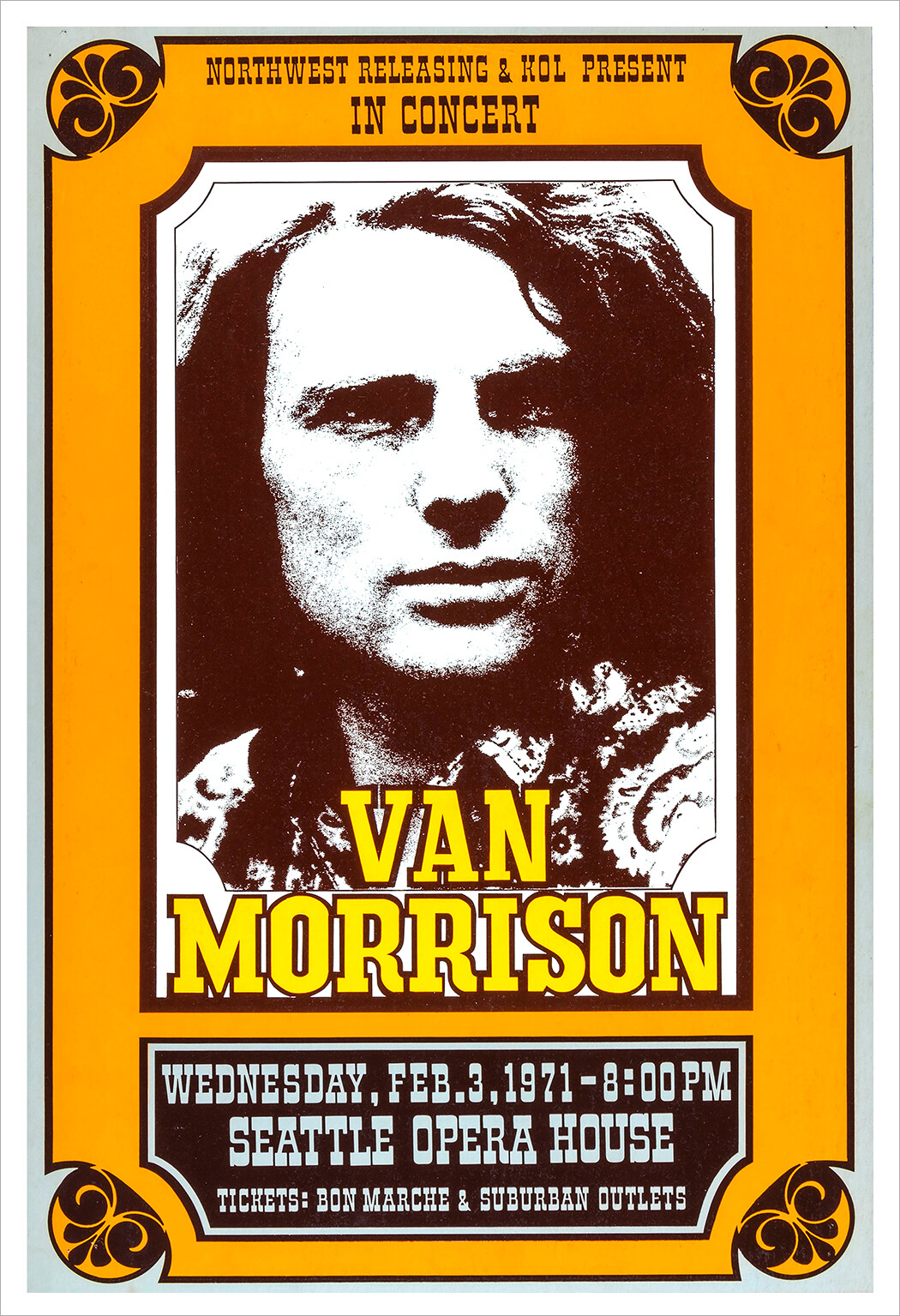 Van Morrison 1971 concert poster print