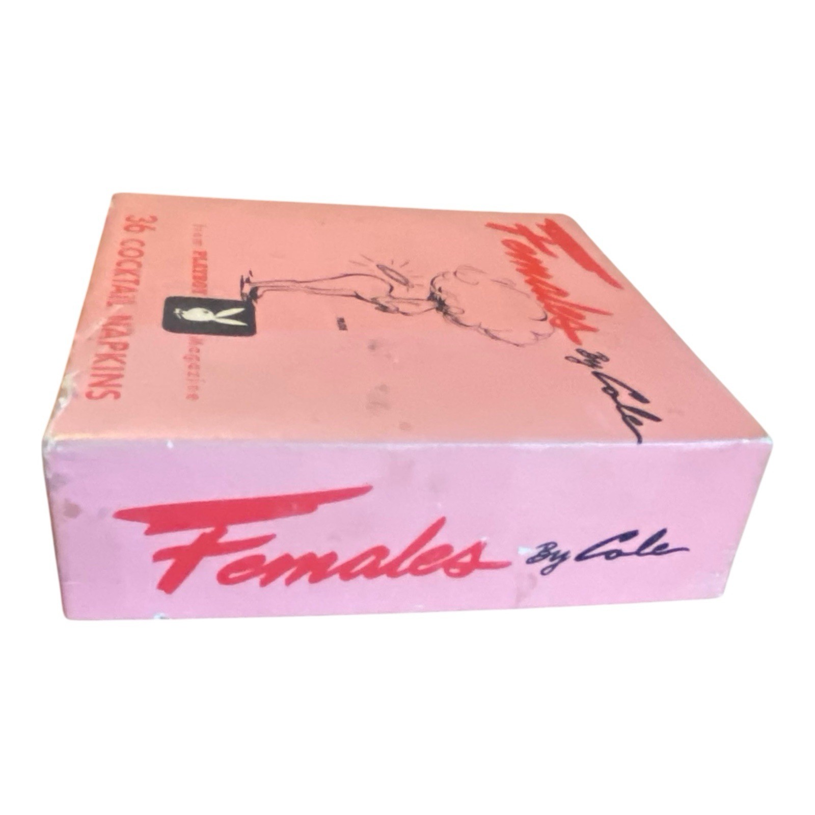 1956 PLAYBOY MAGAZINE Vintage Bar Lounge Cocktail Napkins "FEMALES" by Cole NUDE