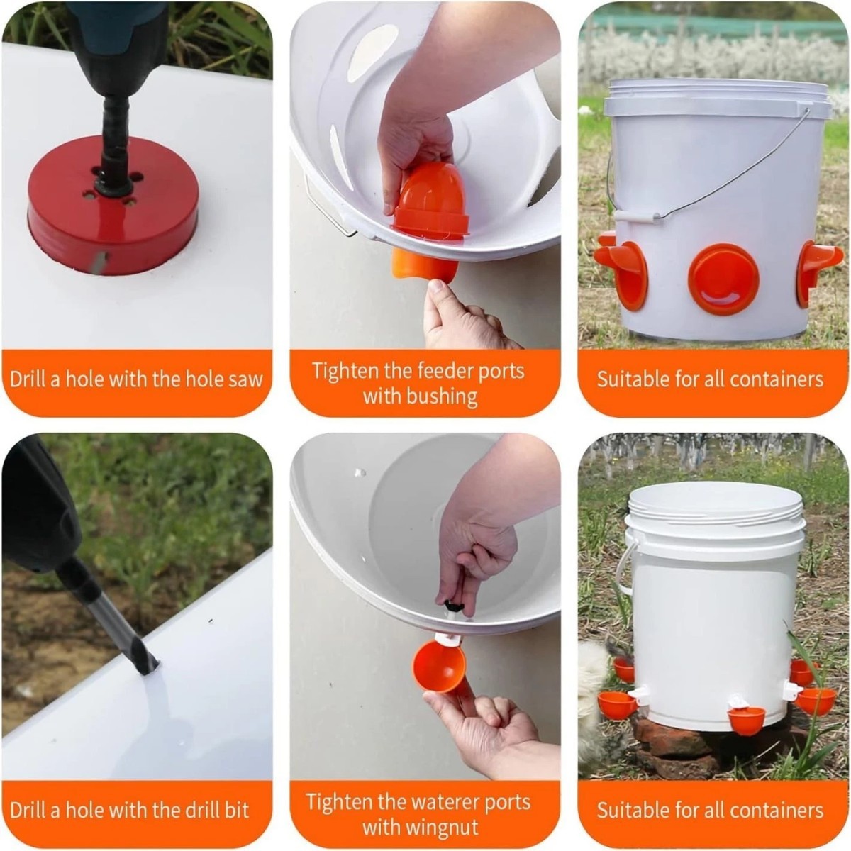 Chicken Feeder No Waste Automatic Poultry Feeder DIY Chicken Feeders and Waterer