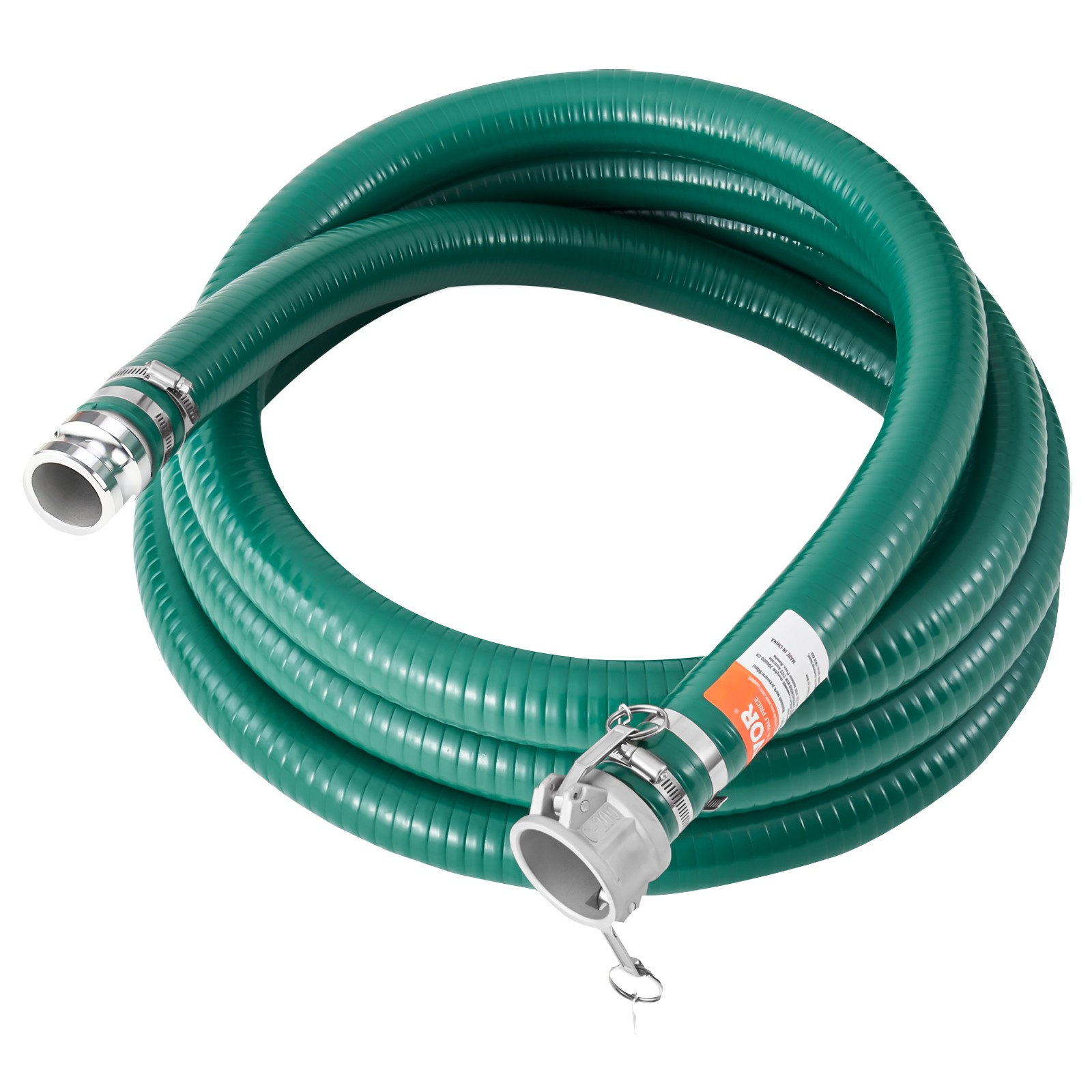 Suction Hose 2 in x 20 ft Green High Quality Hose Complete Fittings