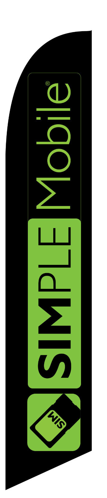 Black Simple Mobile Unlimited Talk Feather Banner Swooper Flag - FLAG ONLY -