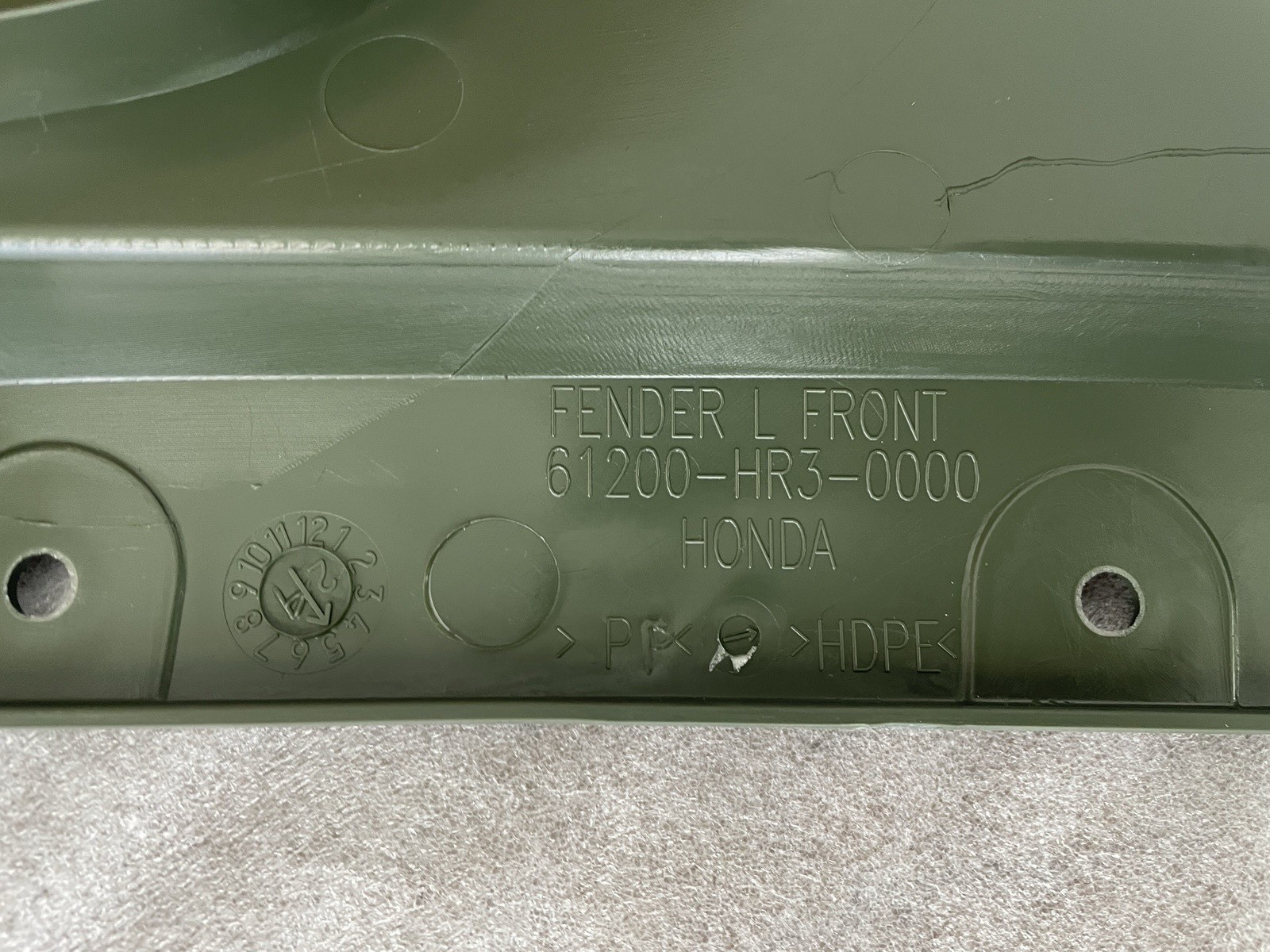 2014-2025 Honda RANCHER 420 LEFT / RIGHT FRONT FENDER GREEN PLASTIC FOURTRAX