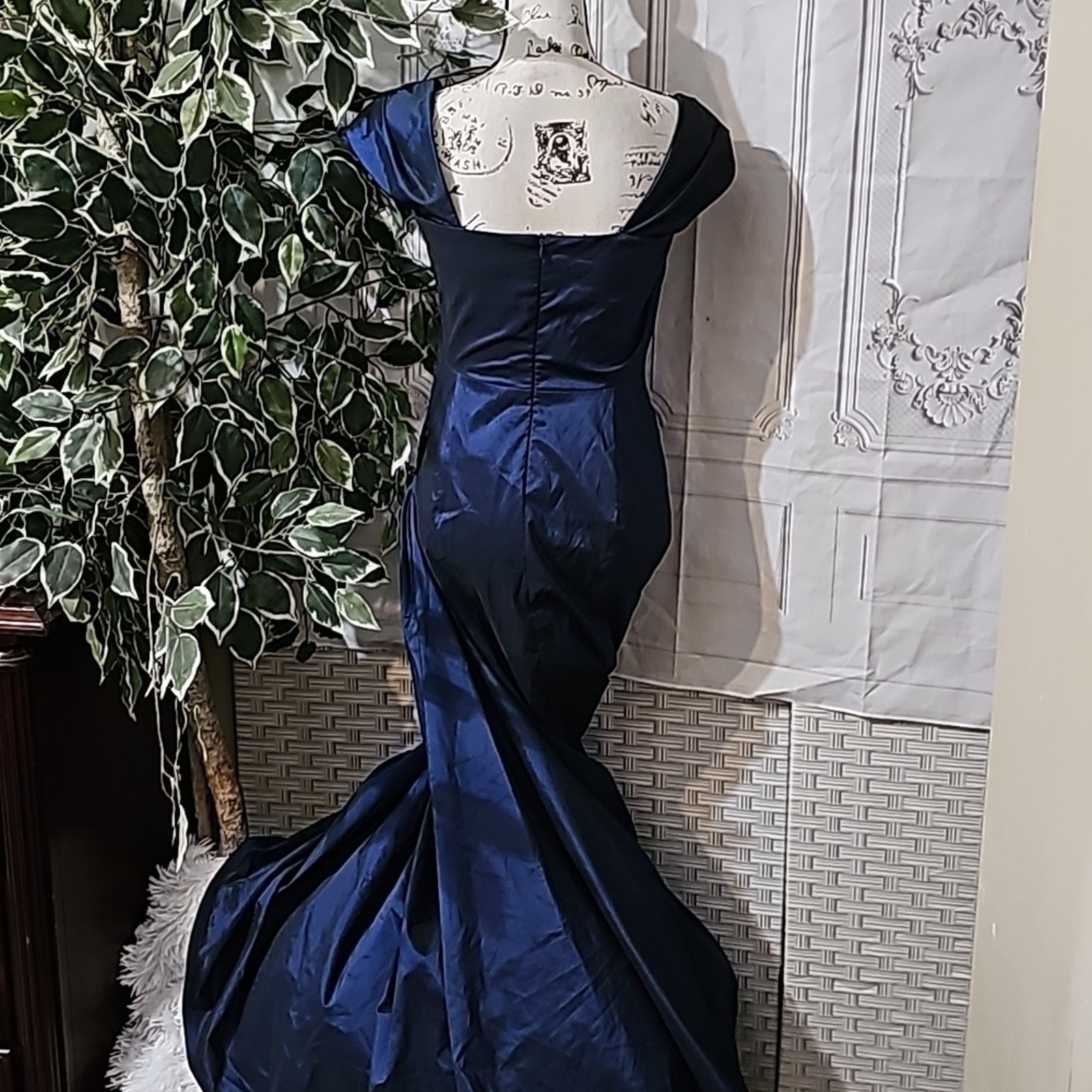 Tadashi NWOT Satin Blue Gown 4