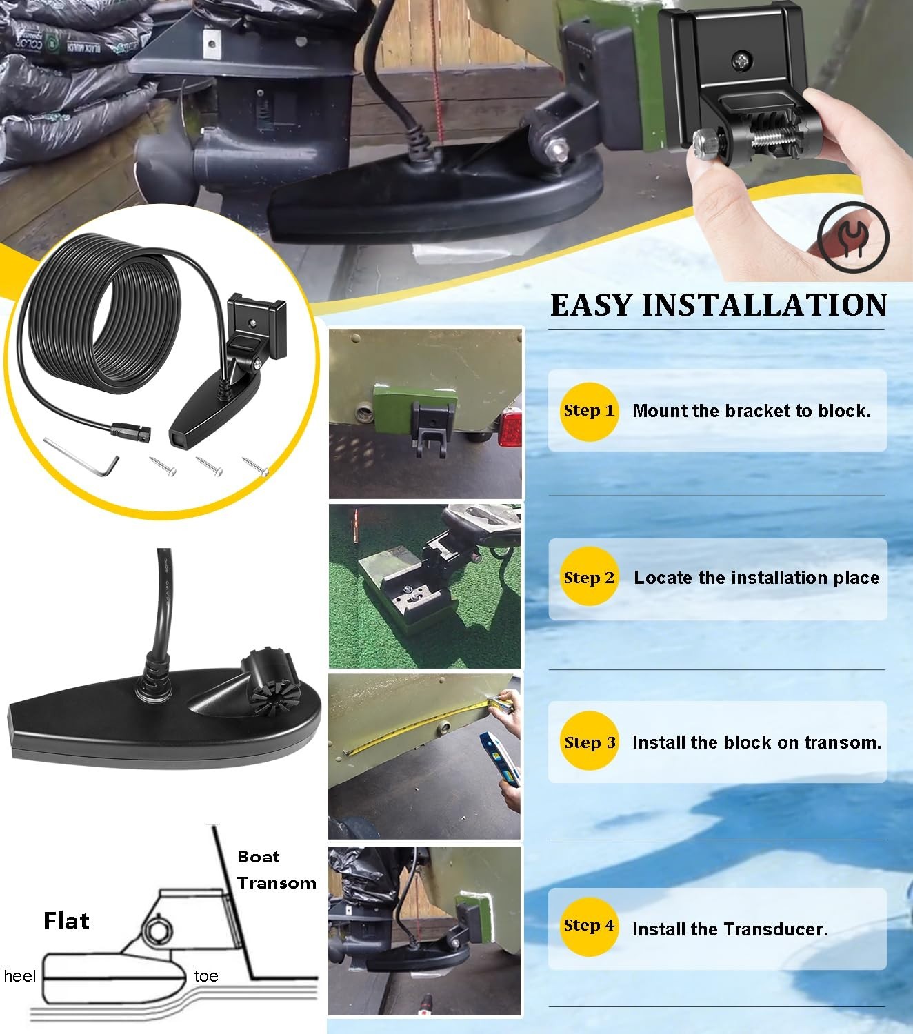For Humminbird XNT 9 DI T HELIX DI CHIRP Transom Mount Transducer w/Temp710226-1