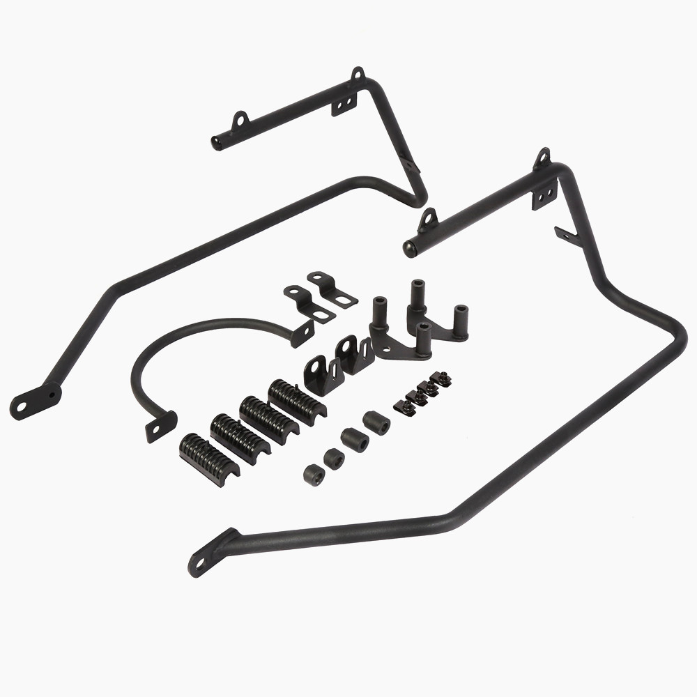 For Harley Sportster 04-14 Black Hard Saddlebags Saddle Bag&Conversion Brackets