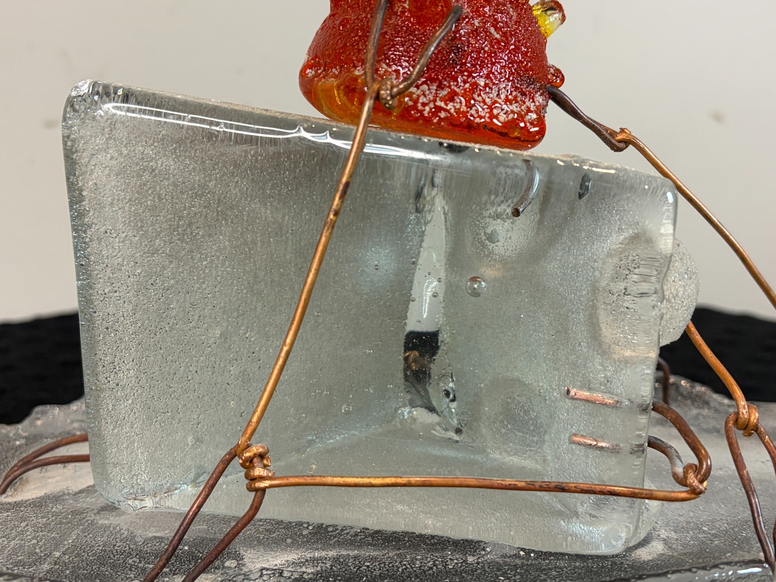 Hank Murta Adams Large Piece Slice of Cake Art Glass Sculpture 10.5" X 5.75"