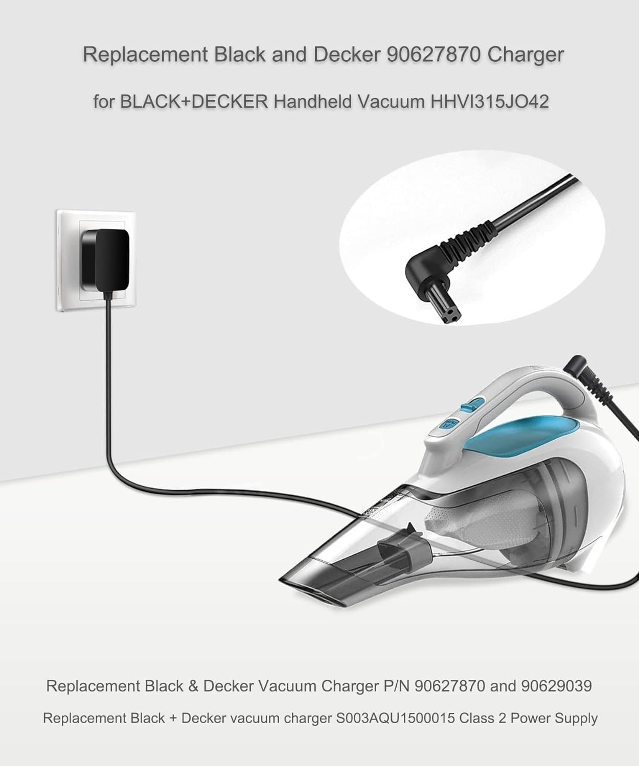 AC Adapter Charger for Black and Decker HLVA315J HLVA315J22 Handheld Vacuum PSU