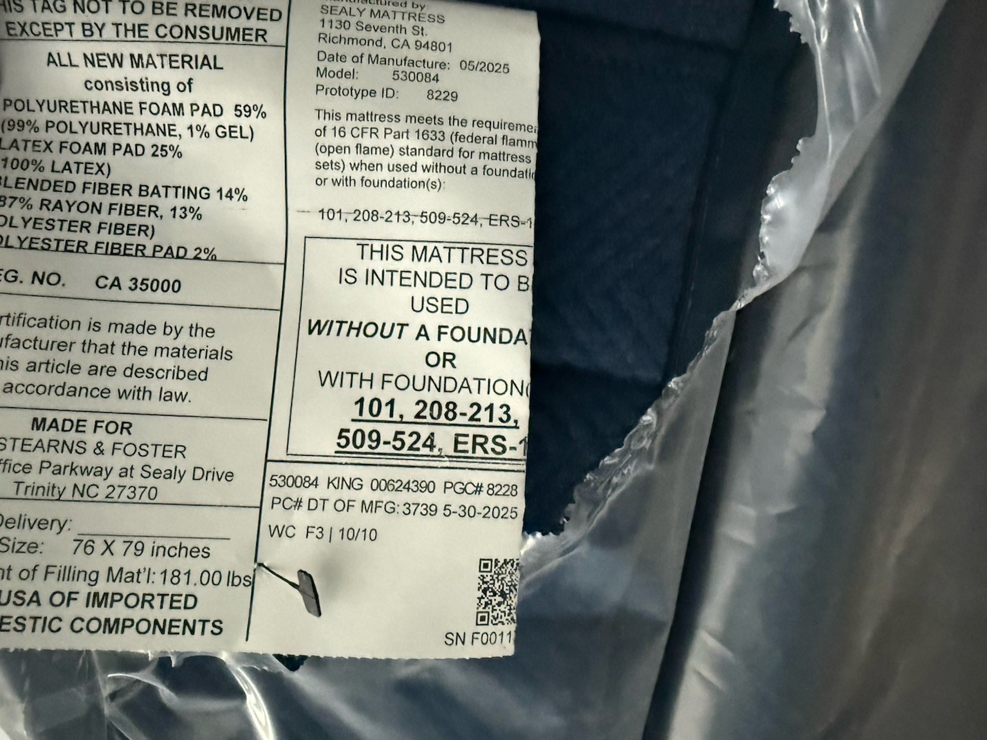 STEARNS & FOSTER LUX ESTATE KING PILLOWTOP SOFT MATTRESS NEW 2025 CLEARANCE