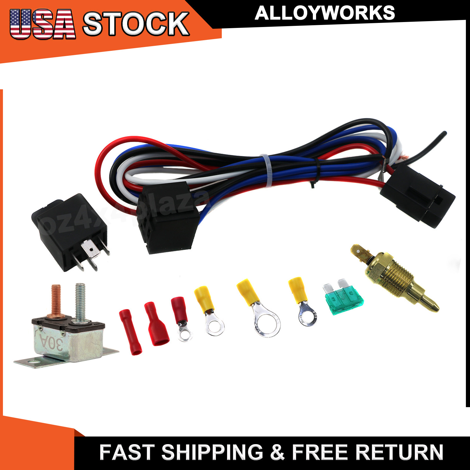 3/8" 175~185 Electric Engine Thermostat Fan Temperature Switch Sensor Relay Kit