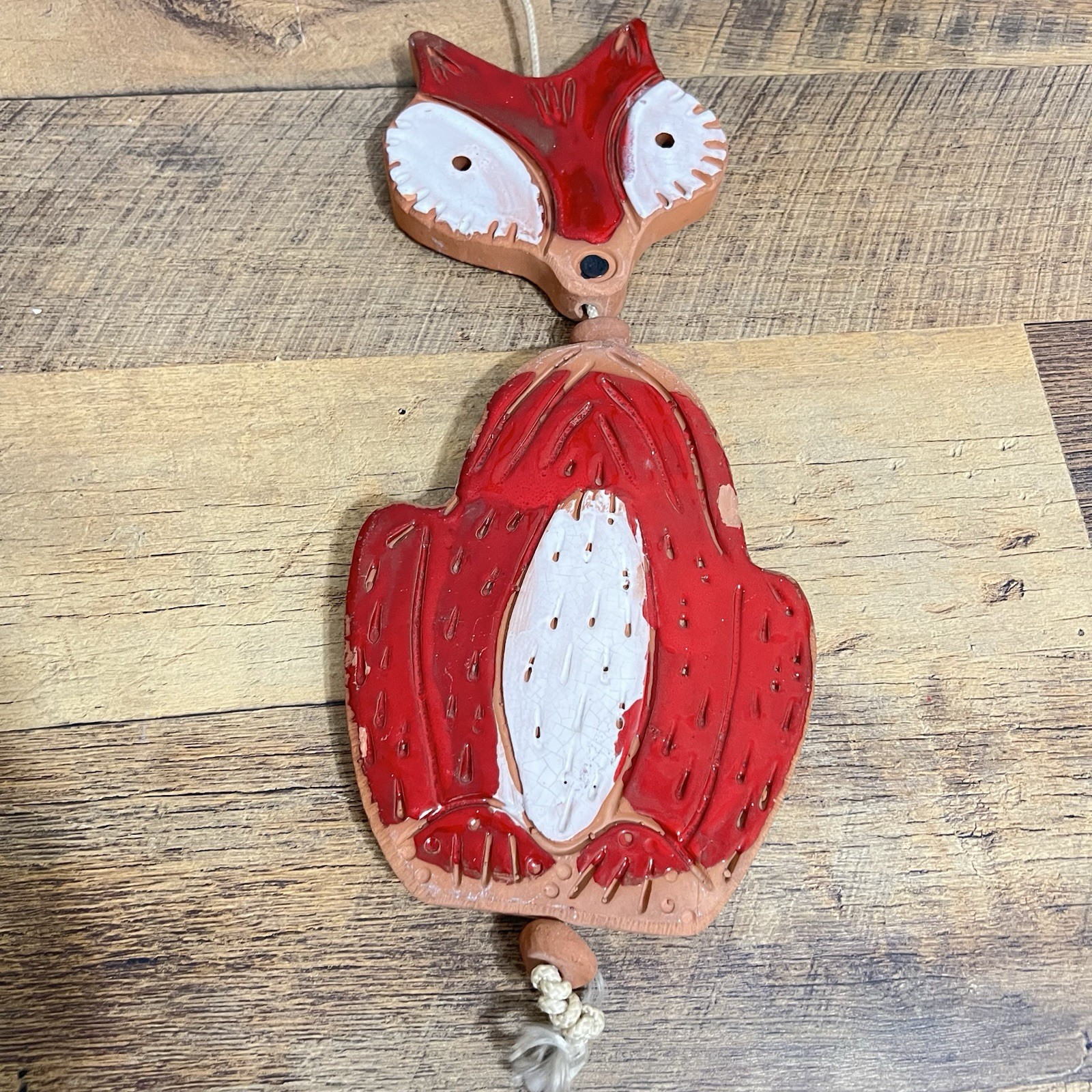 Vintage Pacific Stoneware double-sided Red Fox People Lovers Pottery