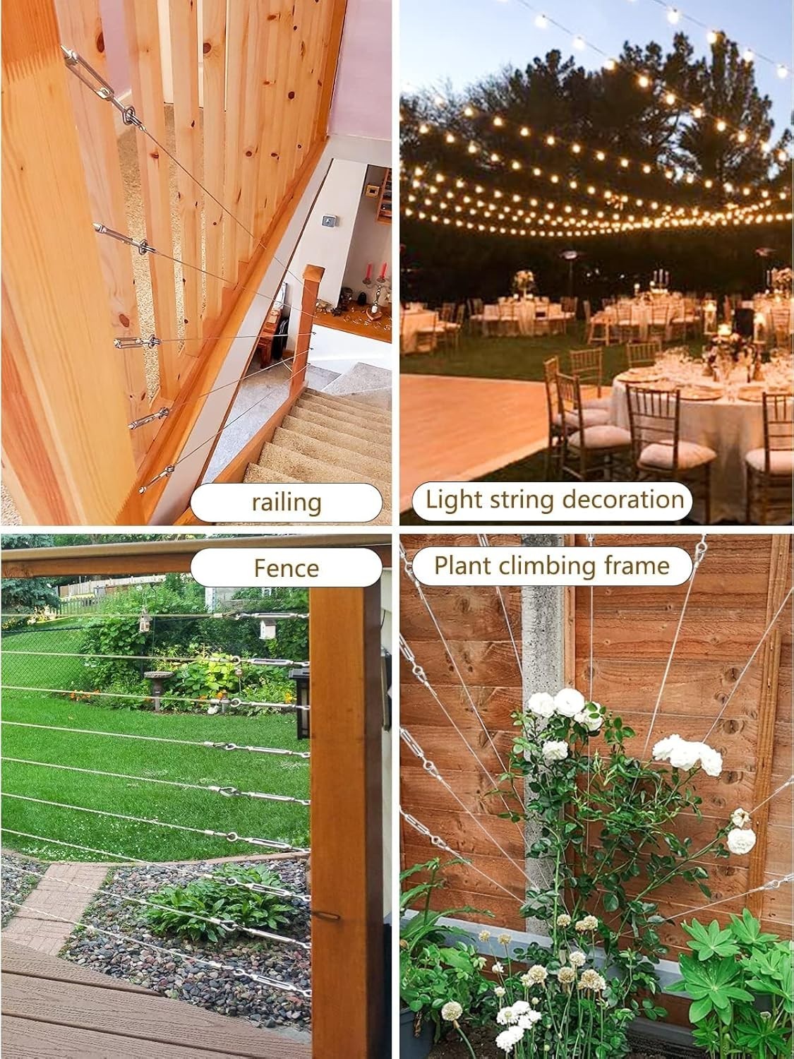 10 Pack M5 Turnbuckle Eye and Eye, 304 Stainless Steel Turnbuckle Wire Tensio...