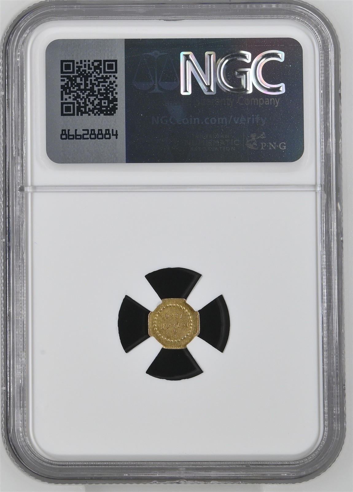 Scarce 1854 G25C California Fractional Gold BG-104 / NGC MS61 Total NGC Pop 20.