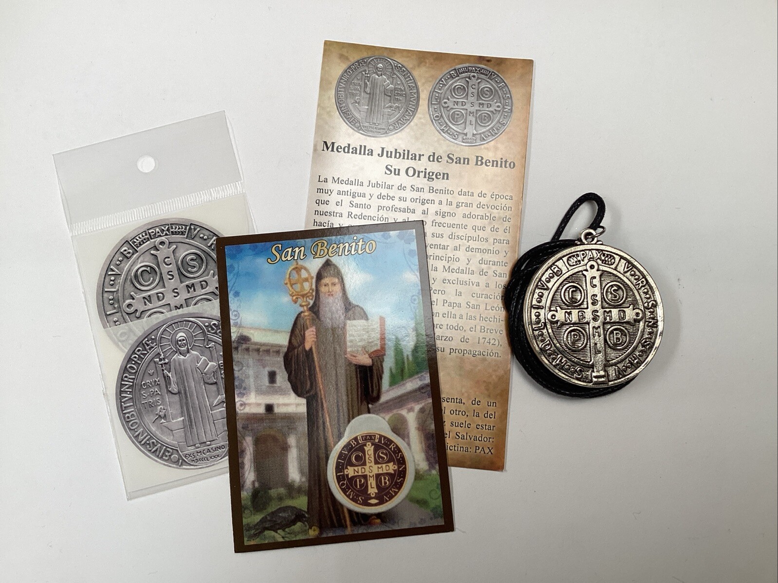 Medal St Benedict 2” Protection Exorcism Holy FavorCard Medalla S Benito Oración