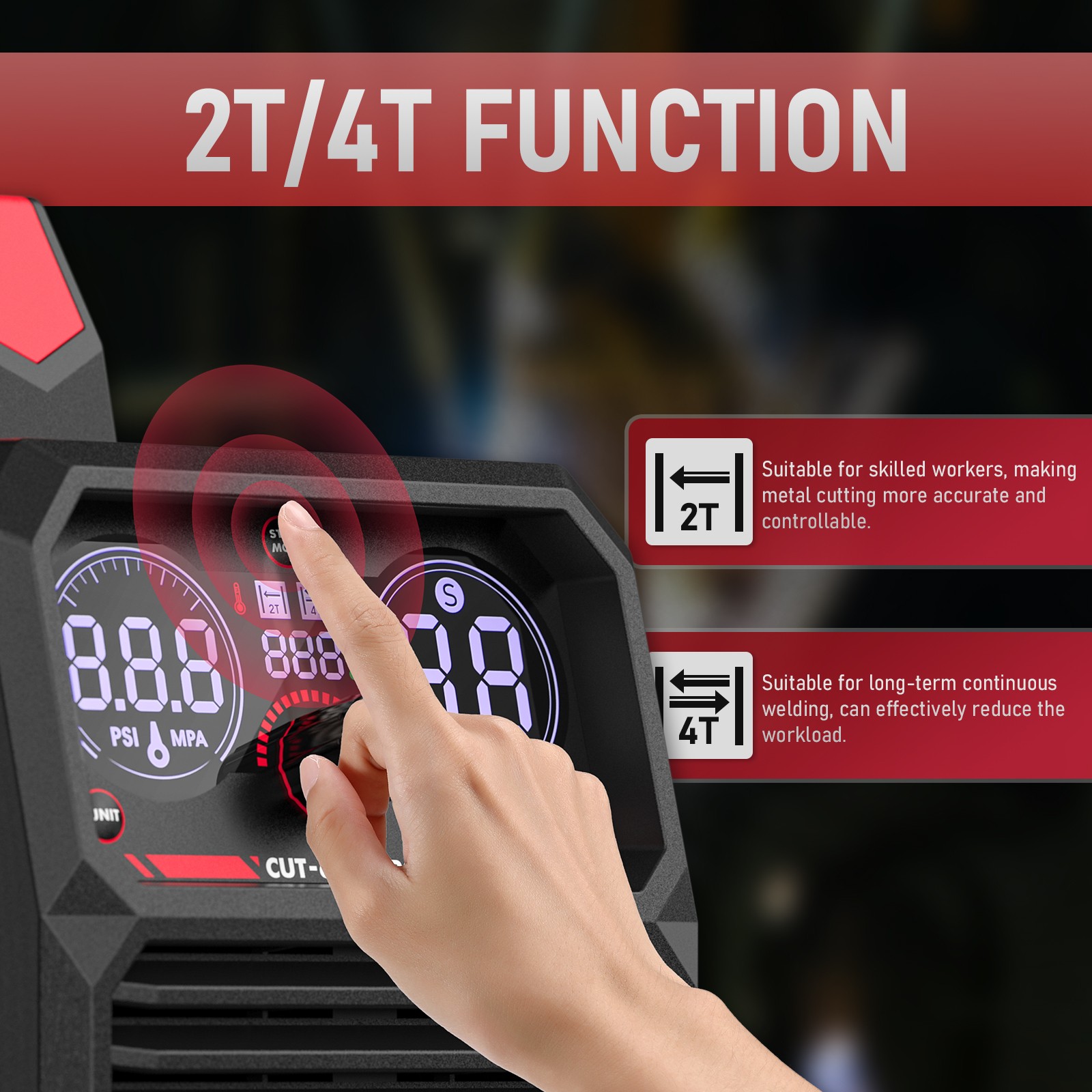 65Amp Plasma Cutter, 110V/220V Dual Voltage, Pilot Arc Digital Display Cutter