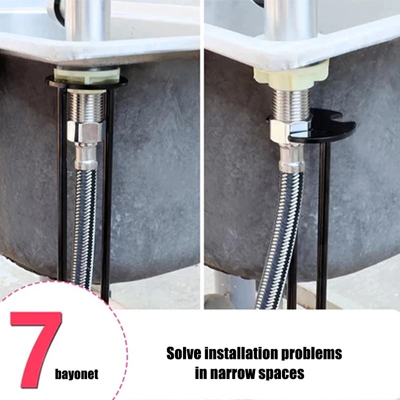 Multifunctional Sink Wrench Set, 2-Pack Basin and Faucet Wrench Tool with Fou...